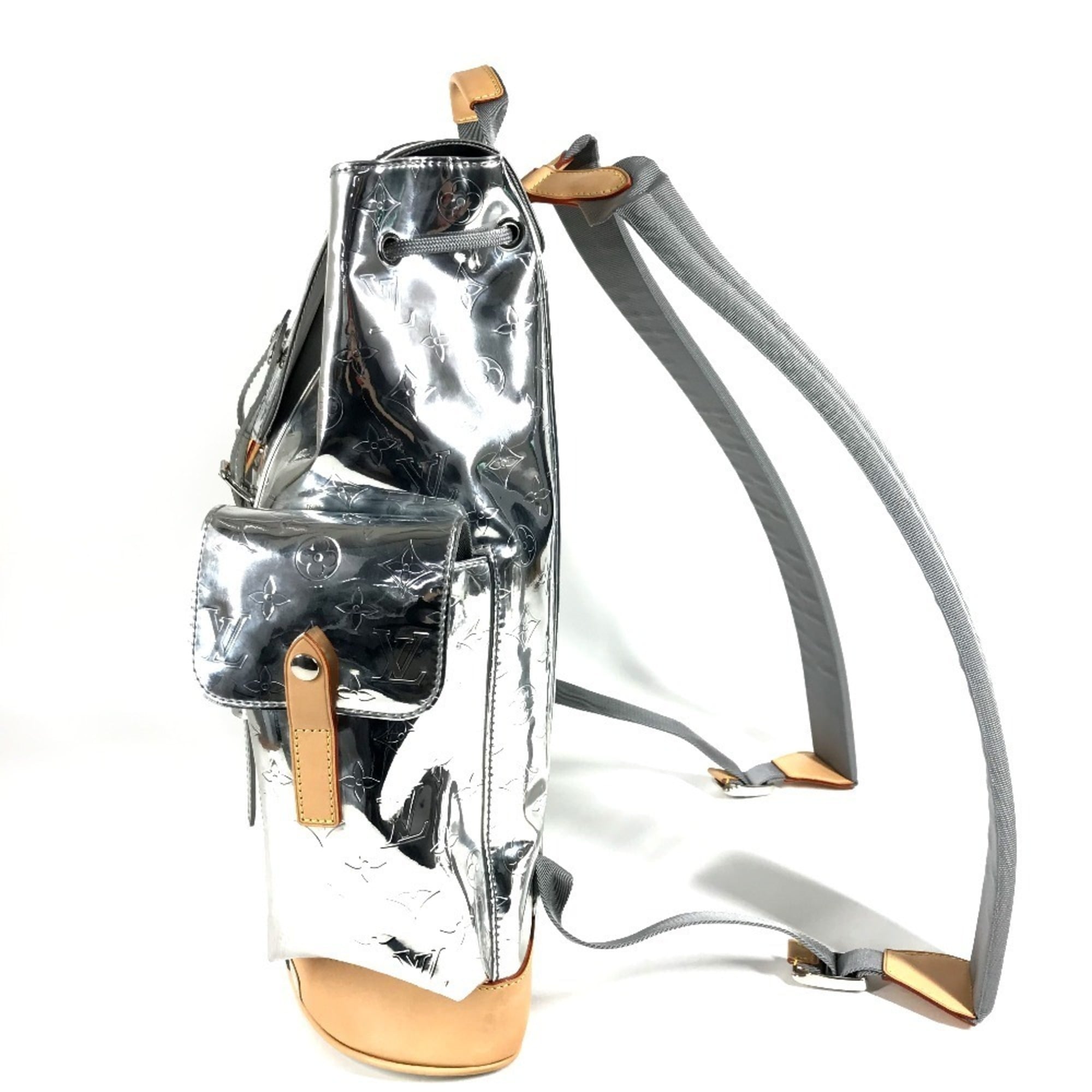 Louis Vuitton Silver Leather Backpack (Pre-Owned)