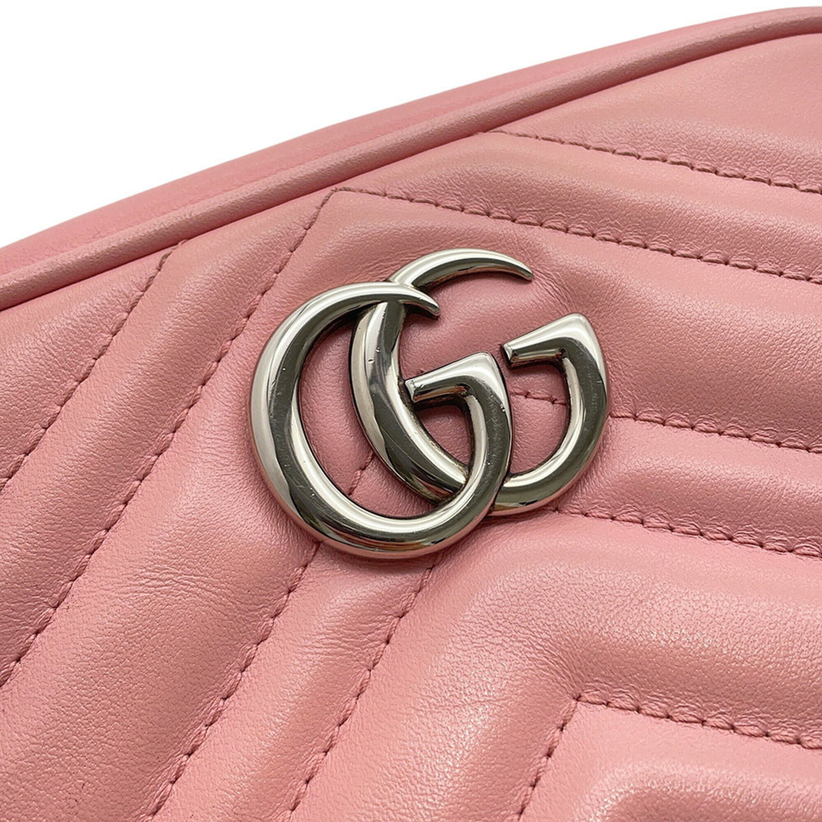 Gucci Gg Marmont Pink Leather Shoulder Bag (Pre-Owned)
