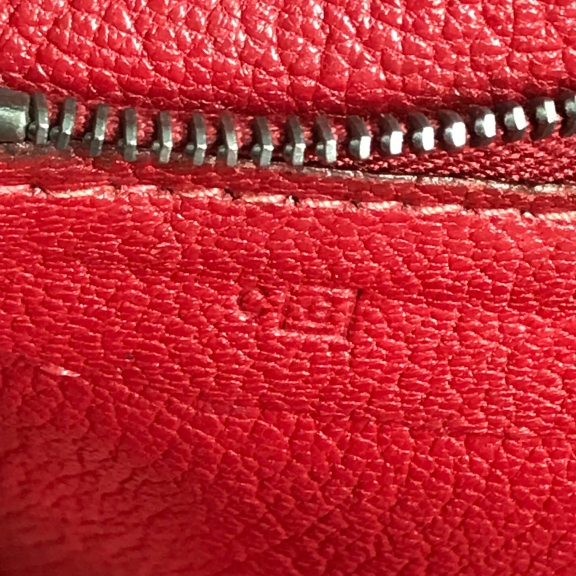 Hermes Fourre Tout Red Color Leather Handbag Tote Bag (Pre-Owned)
