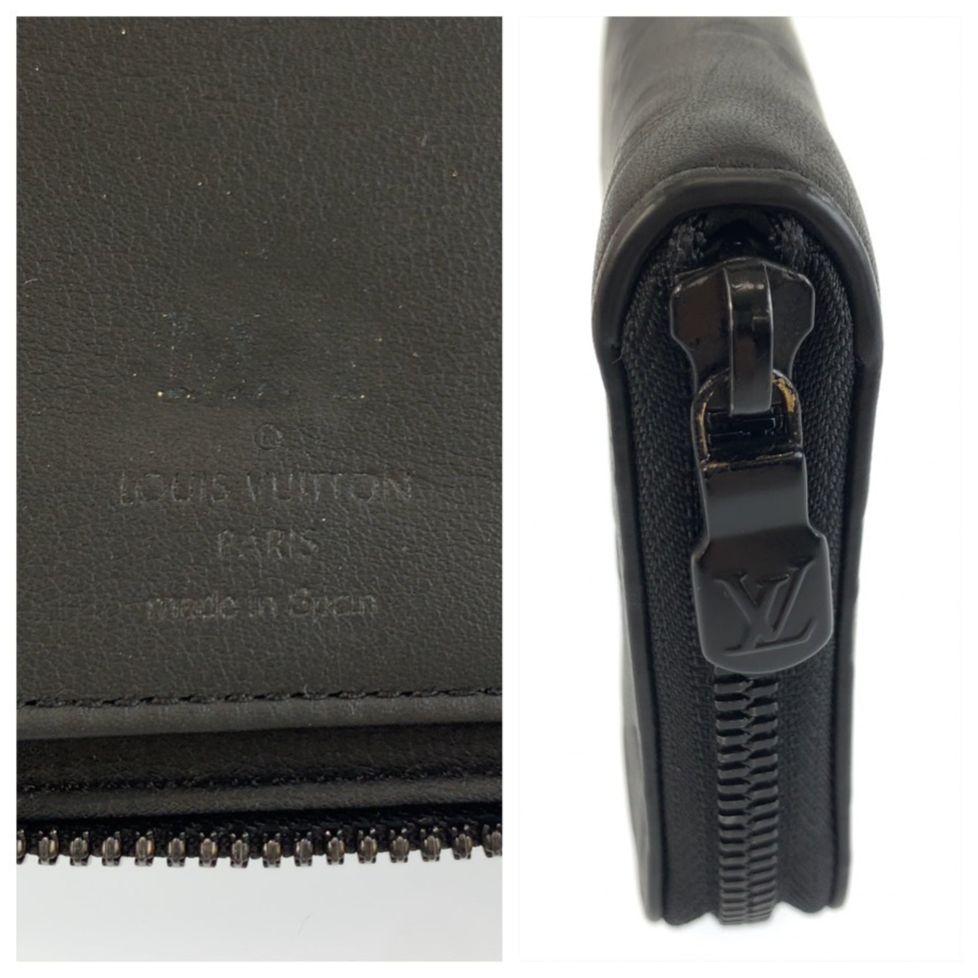 Louis Vuitton Black Noir Monogram Shadow Long Wallet (Bi-Fold) (Pre-Owned)