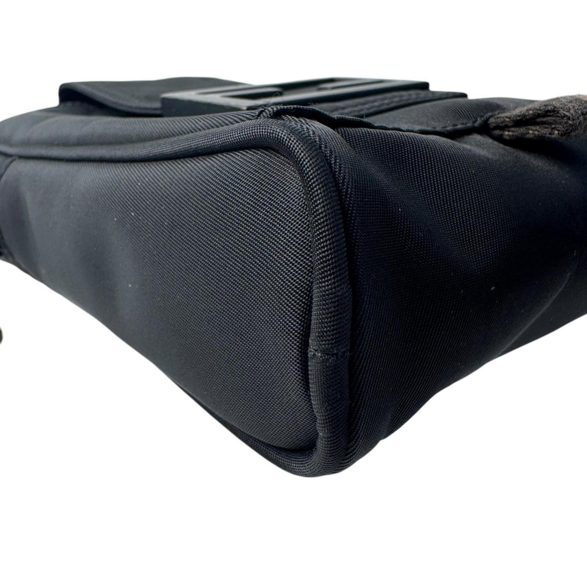 Fendi Black Nylon Leather Pouch Shoulder Bag (Pre-Owned)