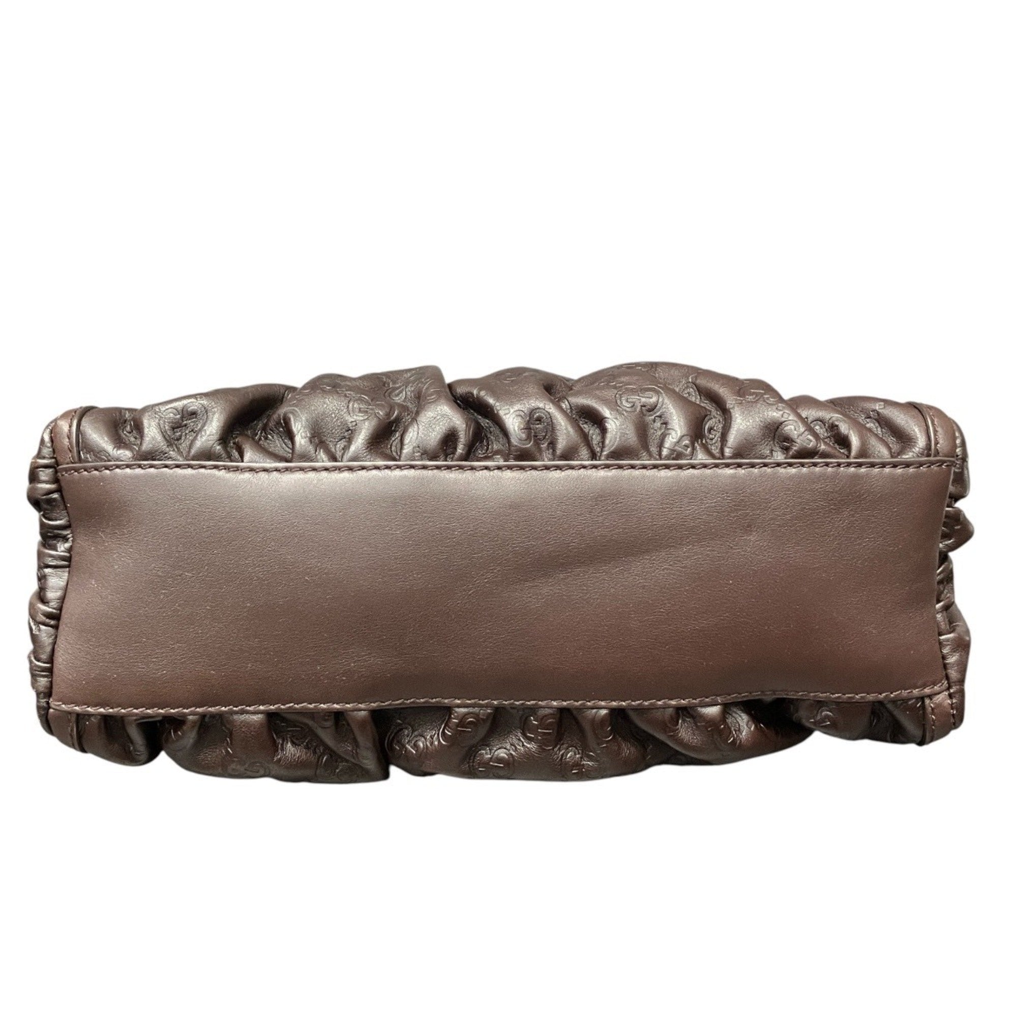 Gucci Chocolate Dark Brown Leather Handbag (Pre-Owned)