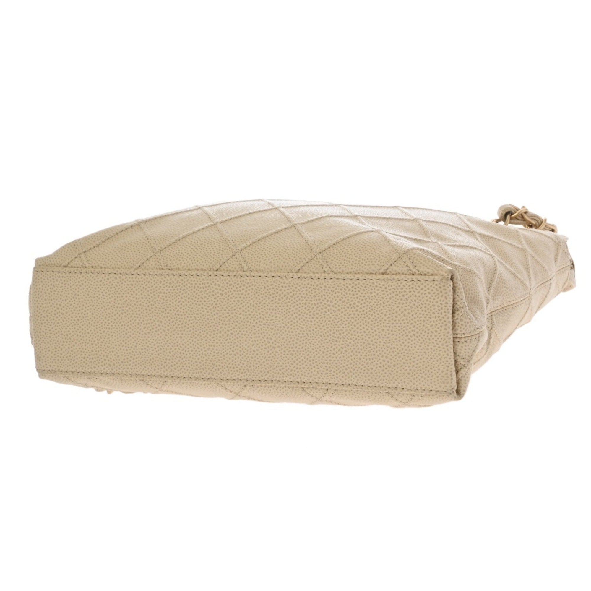 Chanel Beige Grained Calfskin Shoulder Bag (Pre-Owned)