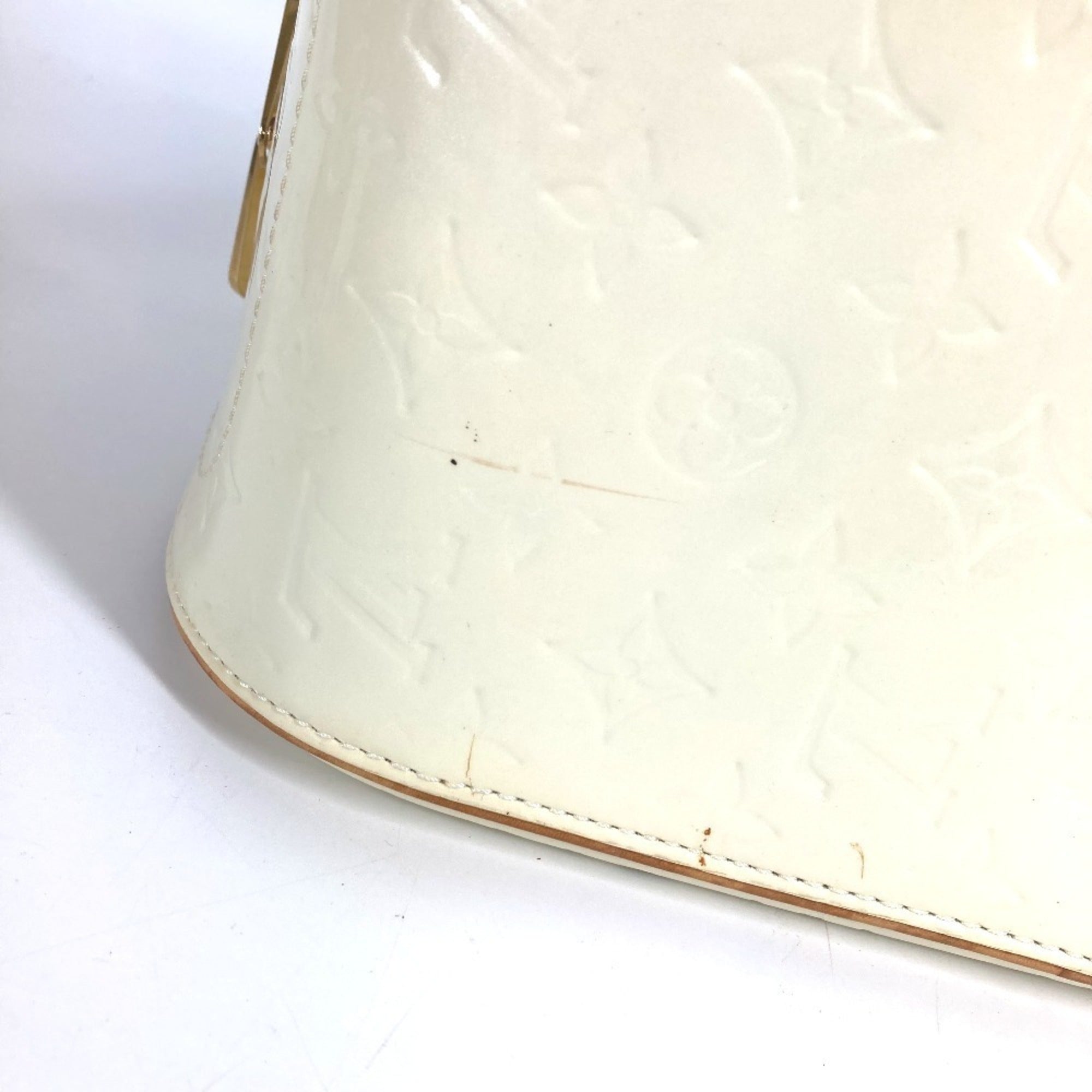Louis Vuitton Pearl White Monogram Vernis Handbag Shoulder Bag Tote Bag (Pre-Owned)