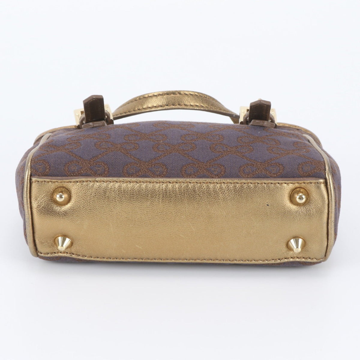 Anya Hindmarch Brown Leather Canvas Handbag Tote Bag (Pre-Owned)
