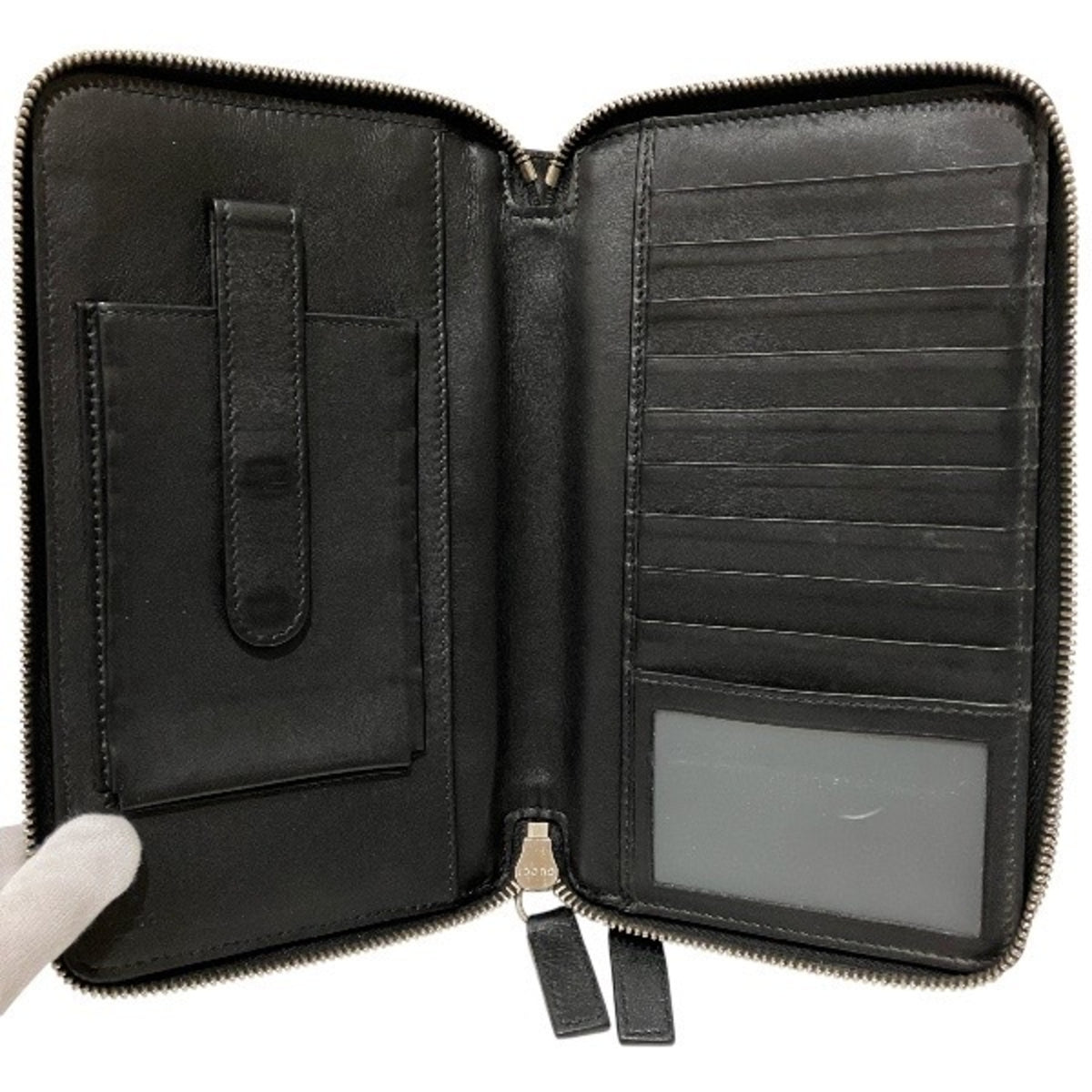 Gucci Black Leather Long Wallet (Bi-Fold) (Pre-Owned)