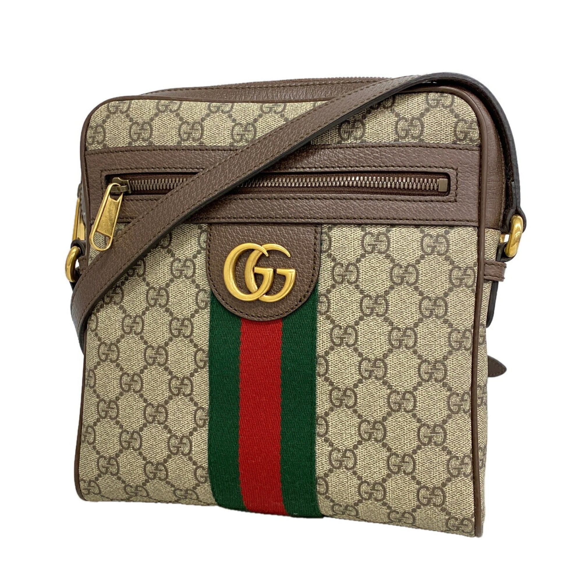 Gucci Beige Brown Pvc Shoulder Bag (Pre-Owned)