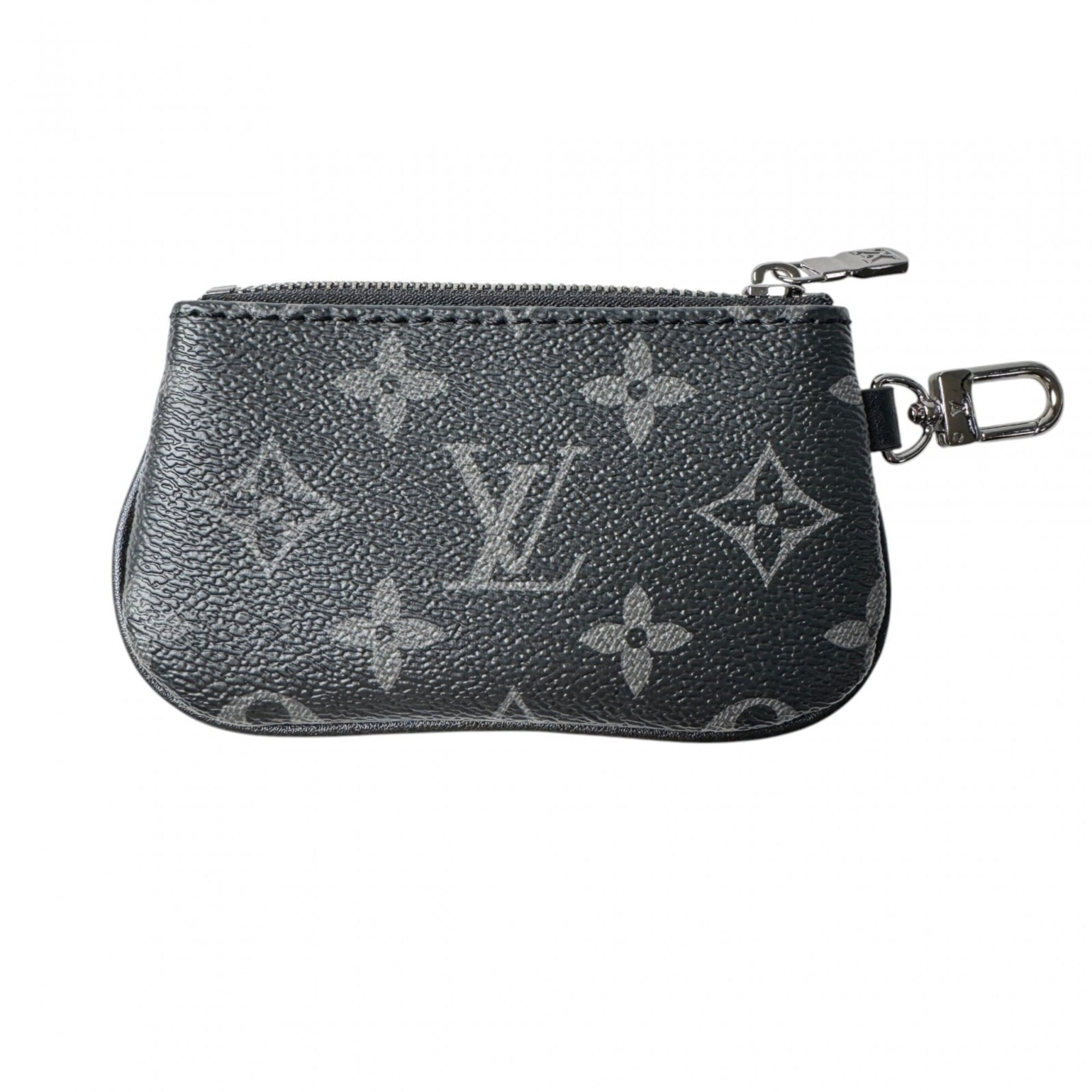Louis Vuitton Black Gray Leather Coin Purse/Coin Case (Pre-Owned)