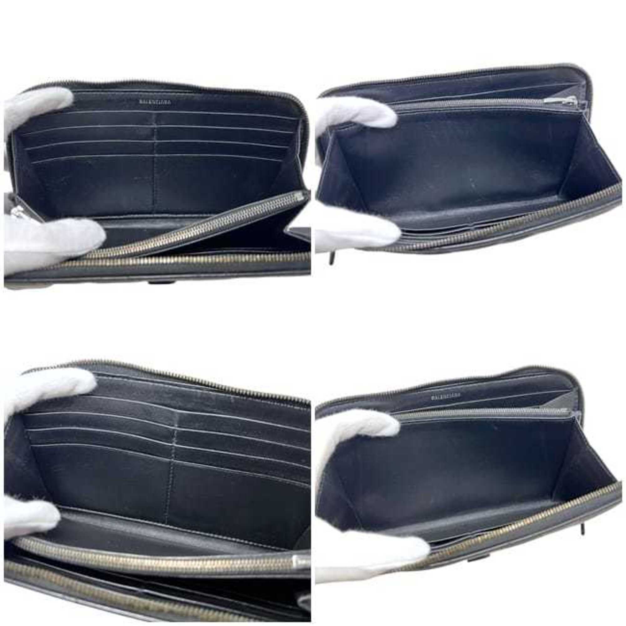 Balenciaga Black Leather Long Wallet (Bi-Fold) (Pre-Owned)