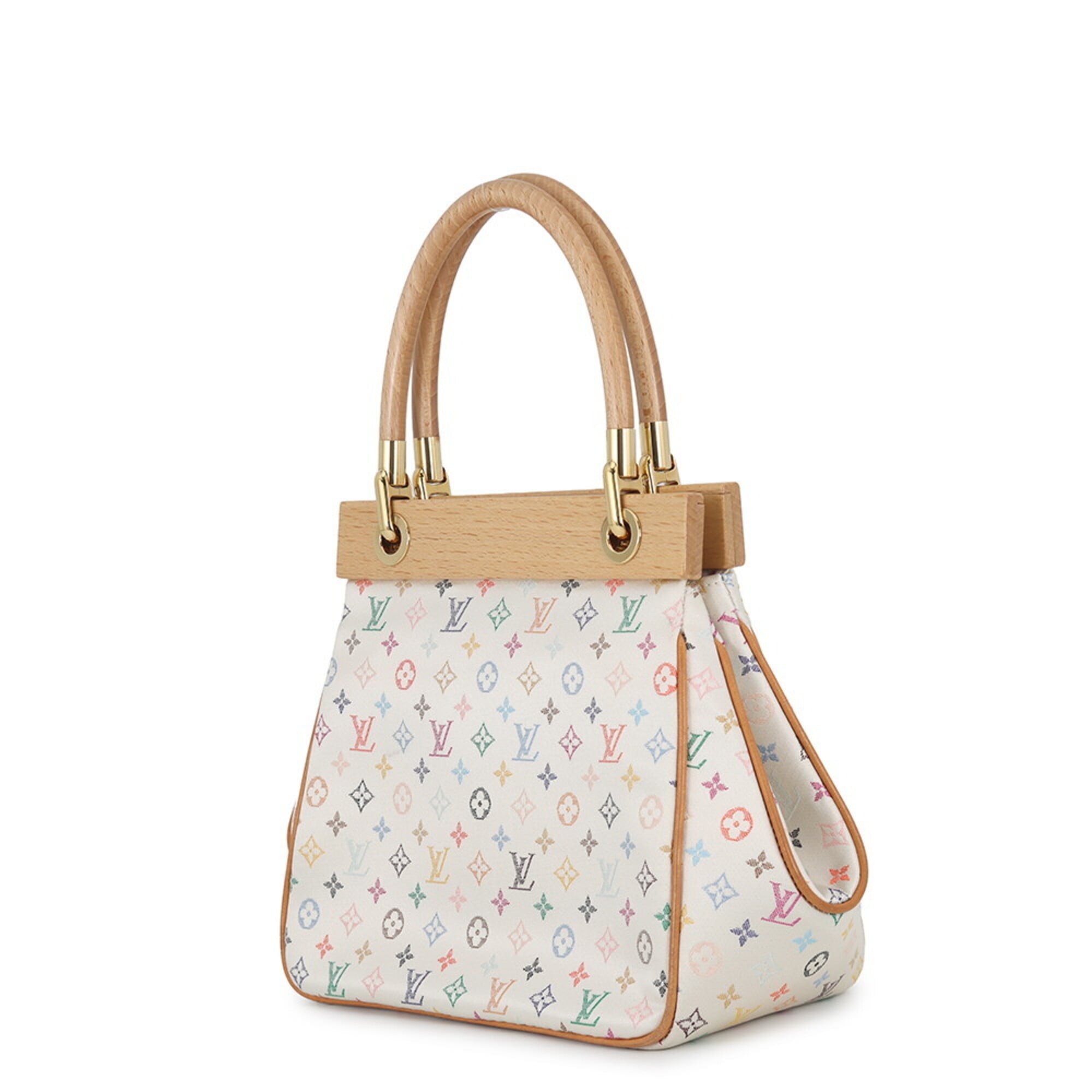 Louis Vuitton Blanc Monogram Satin Handbag (Pre-Owned)