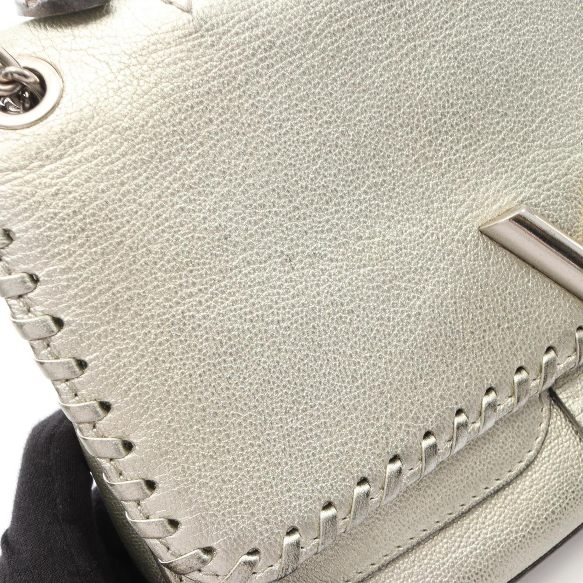 Louis Vuitton Silver Leather Handbag Shoulder Bag (Pre-Owned)