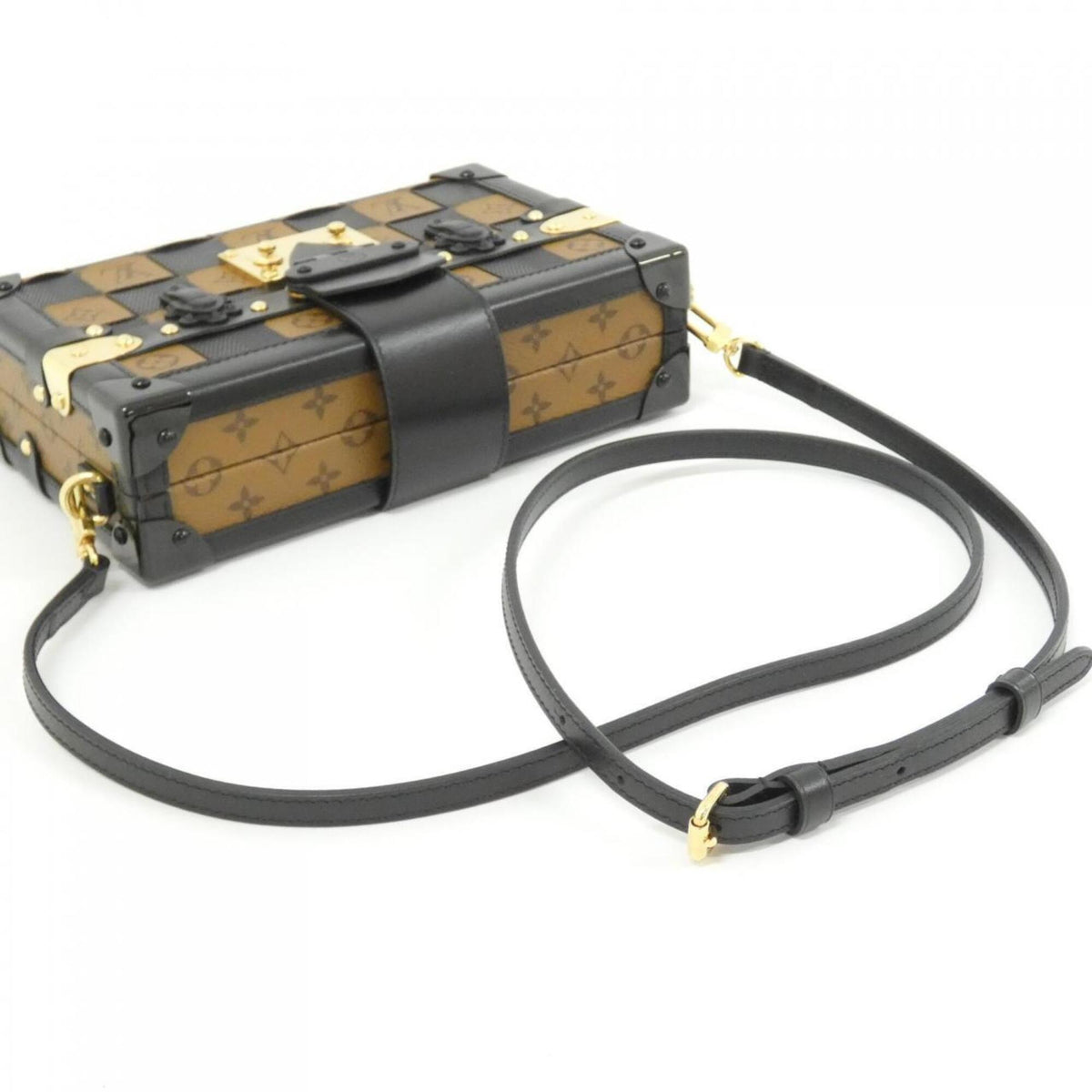 Louis Vuitton Black Marron Coated Canvas Leather Shoulder Bag (Pre-Owned)