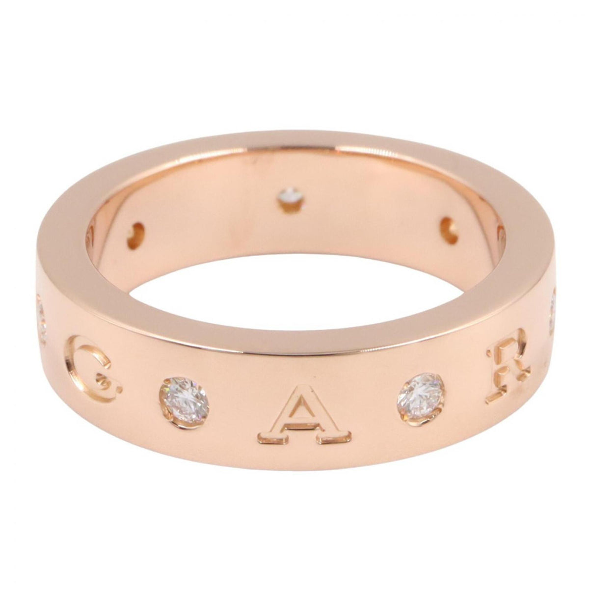 Bvlgari Gold Clear Pink Gold (18K) Band Ring (Pre-Owned)