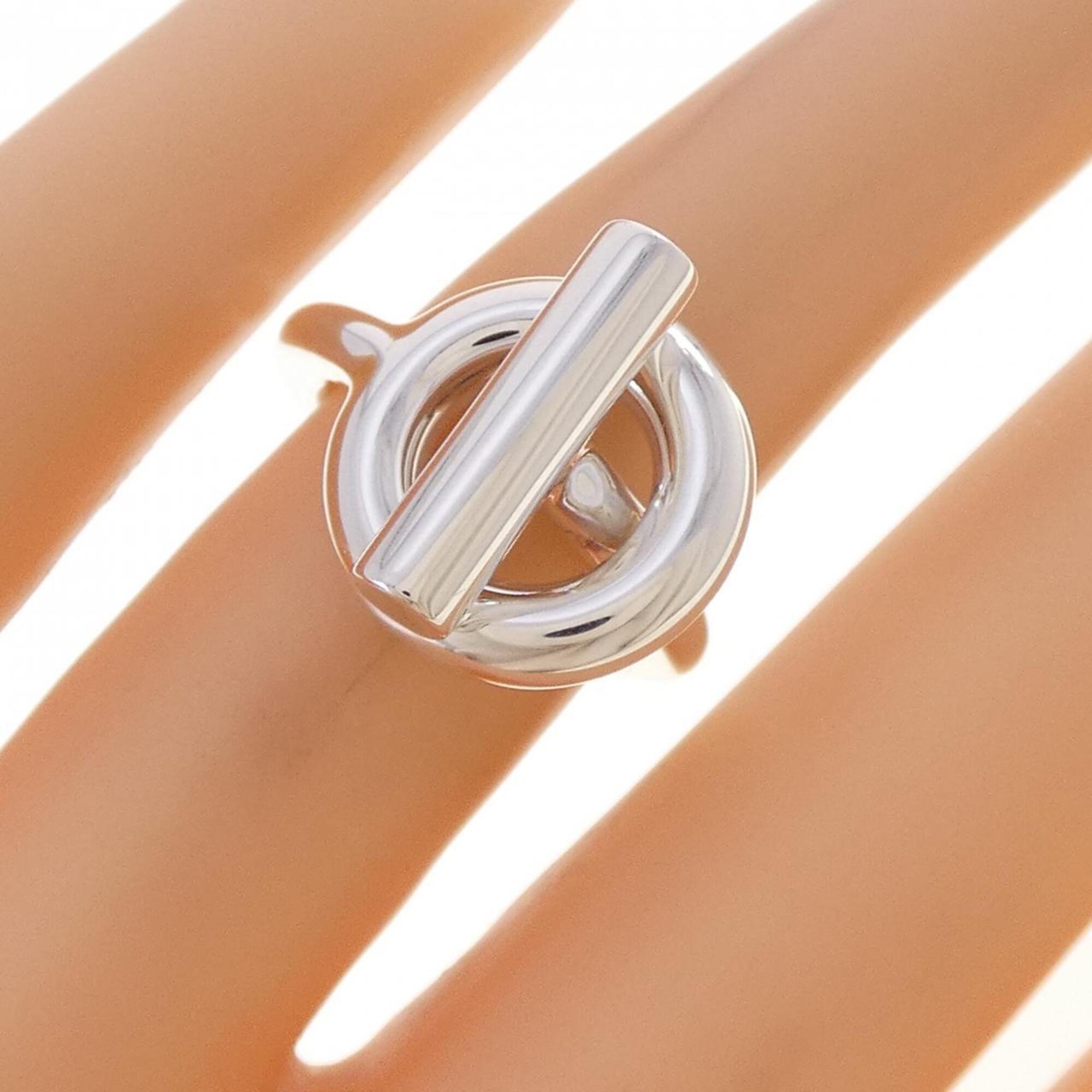 Hermes Silver Silver 925 Band Ring (Pre-Owned)