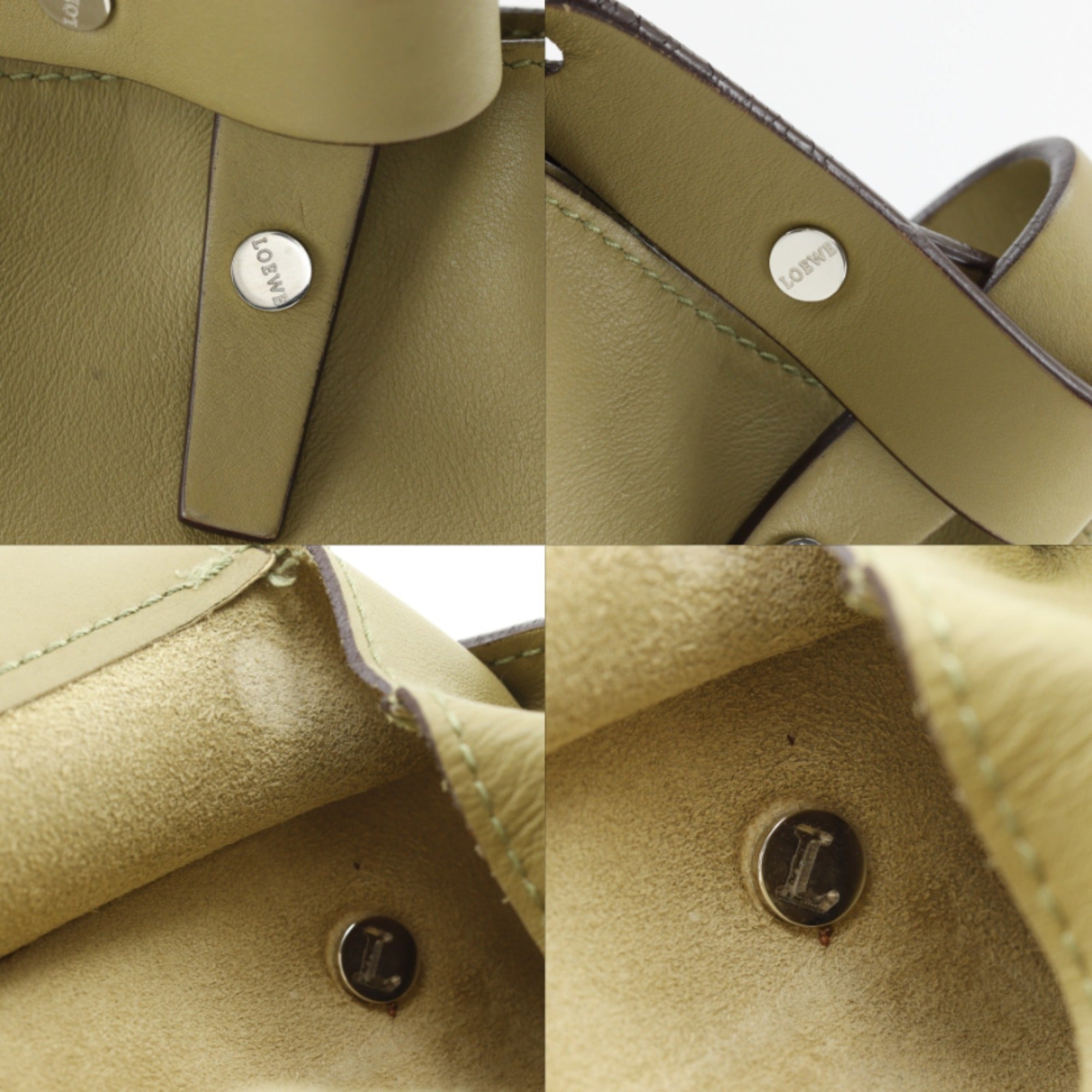 Loewe Olive Leather Shoulder Bag (Pre-Owned)
