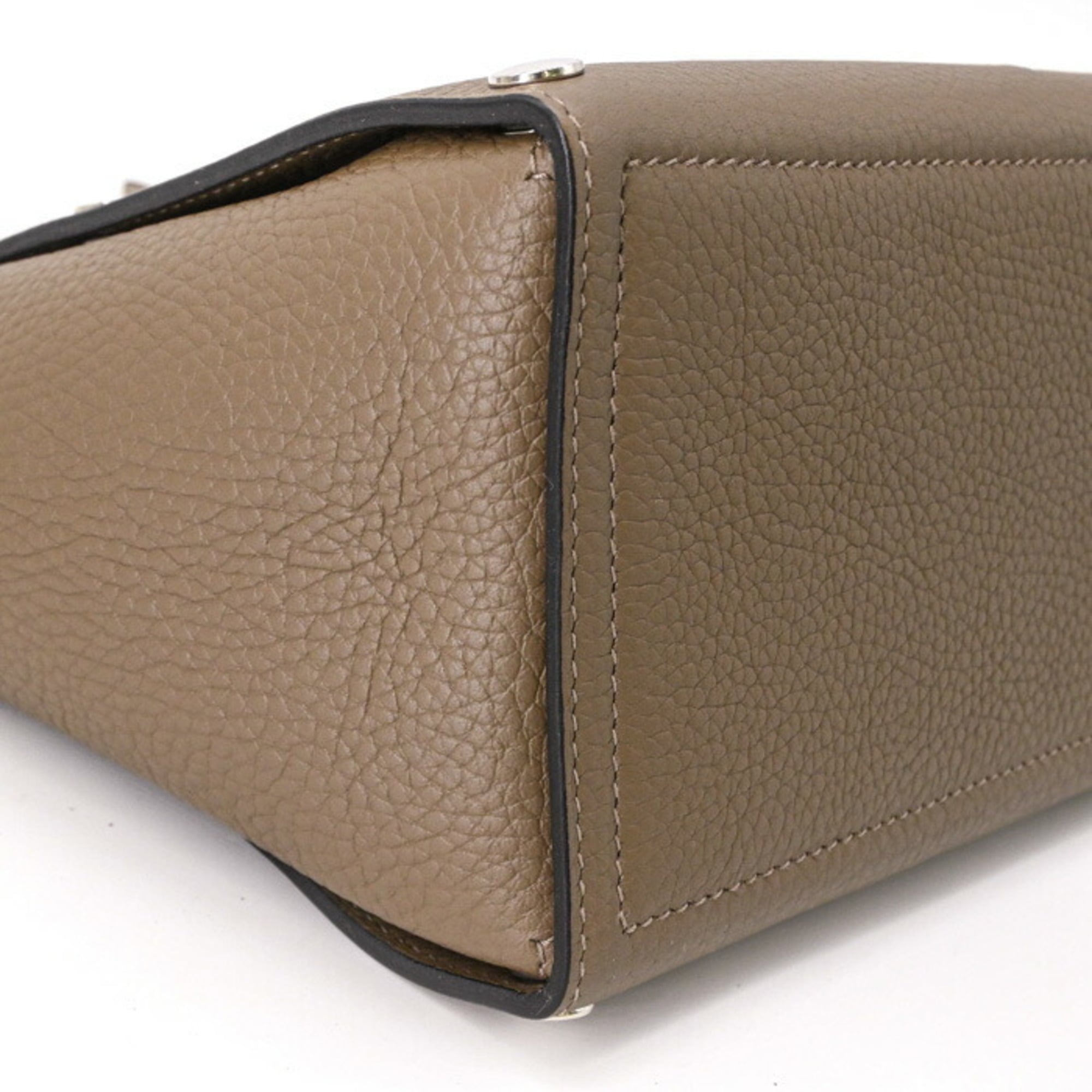 Hermes Etoupe Gray Taurillon Clemence Leather Handbag (Pre-Owned)