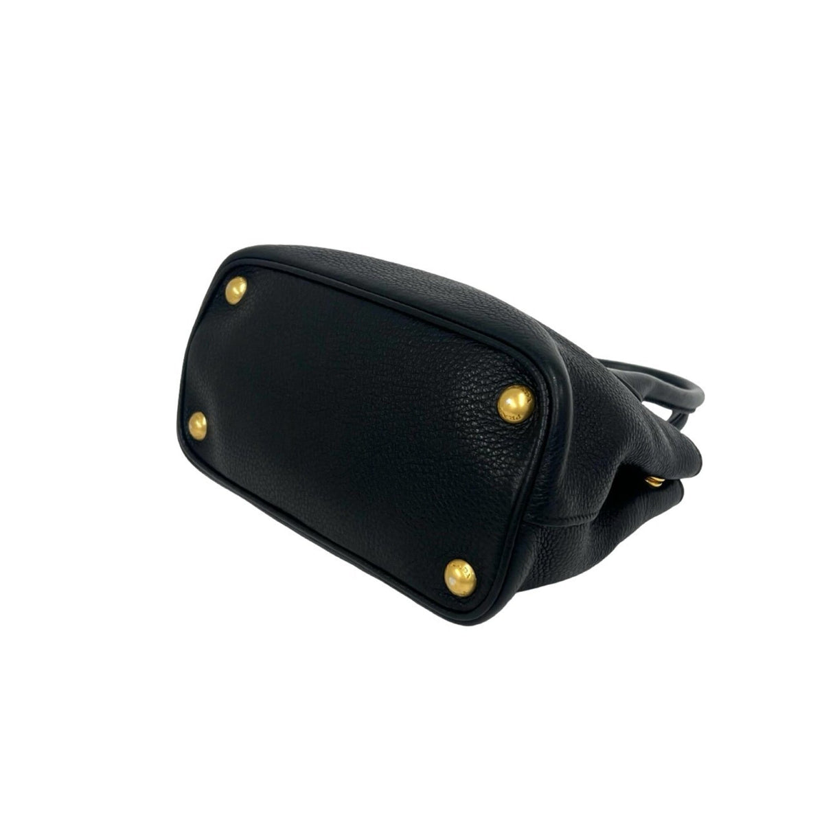 Prada Black Leather Handbag Shoulder Bag Tote Bag (Pre-Owned)