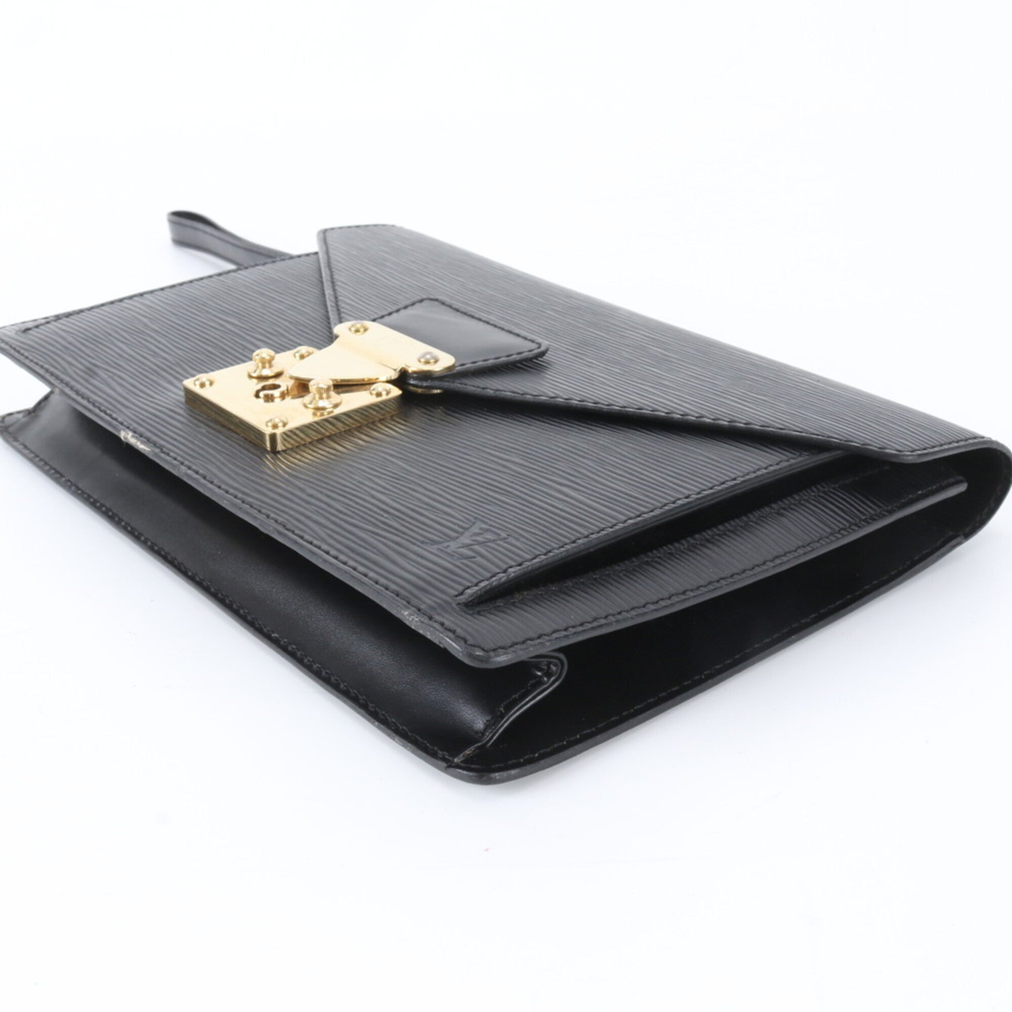 Louis Vuitton Epi Noir Leather Clutch Bag Handbag Pouch (Pre-Owned)