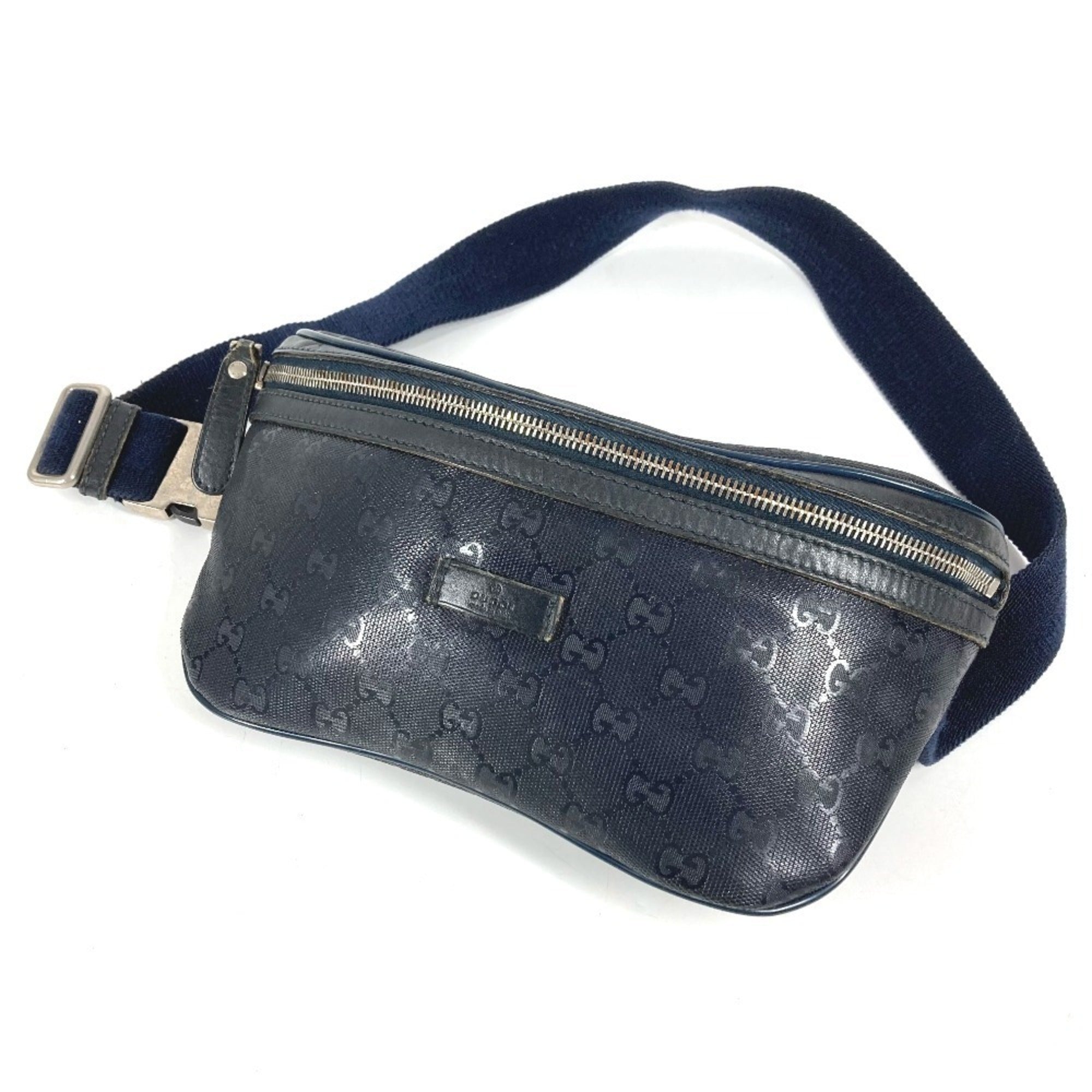 Gucci Gg Imprimé Navy Gg Imprimé Fanny Pack Sling Bag (Pre-Owned)