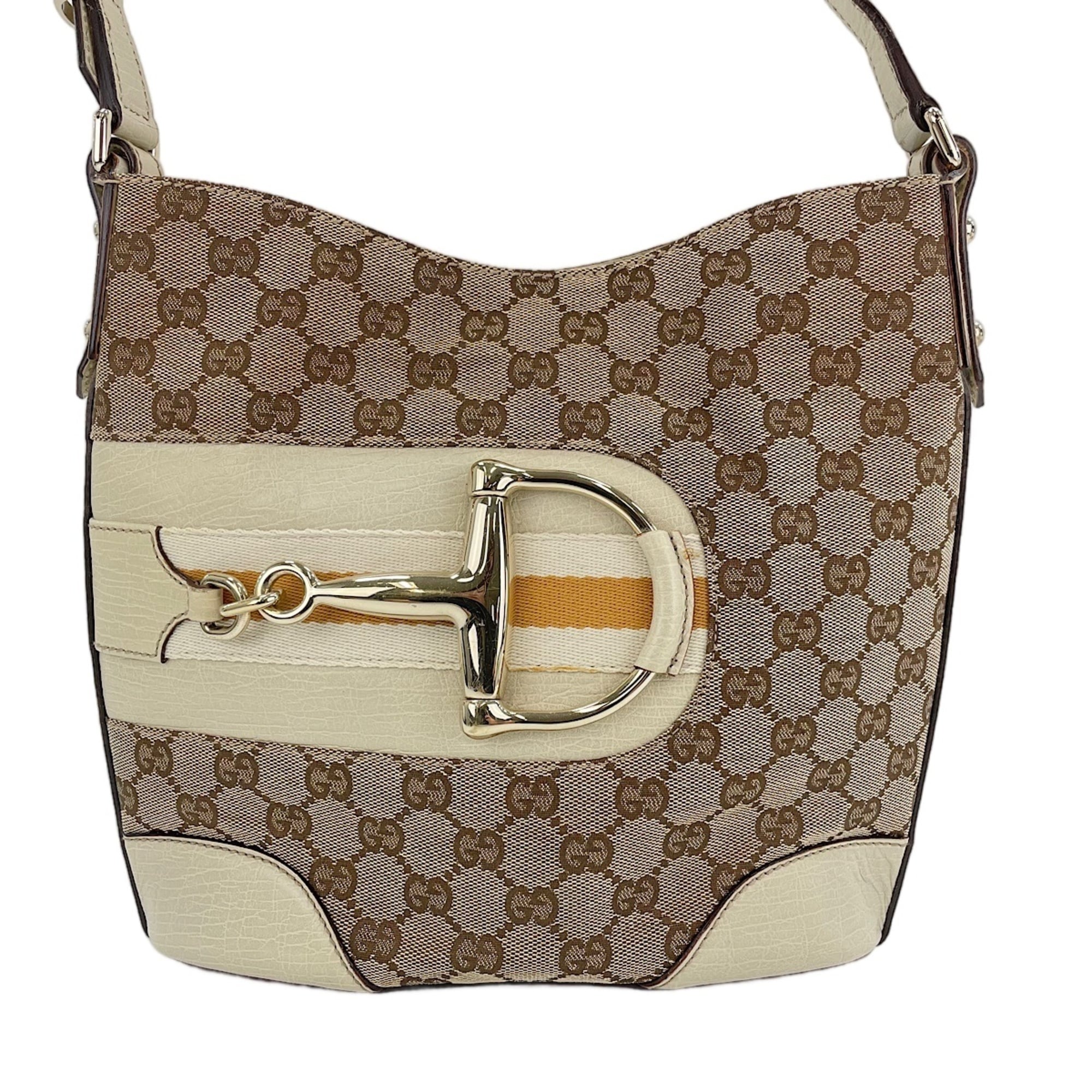 Gucci Horsebit White Shoulder Bag (Pre-Owned)