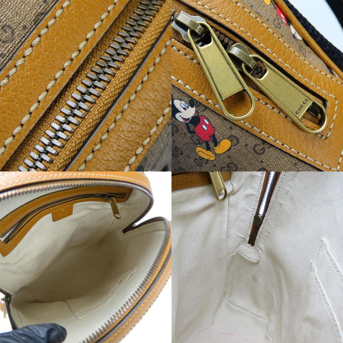 Gucci Brown Camel Gg Supreme Backpack (Pre-Owned)