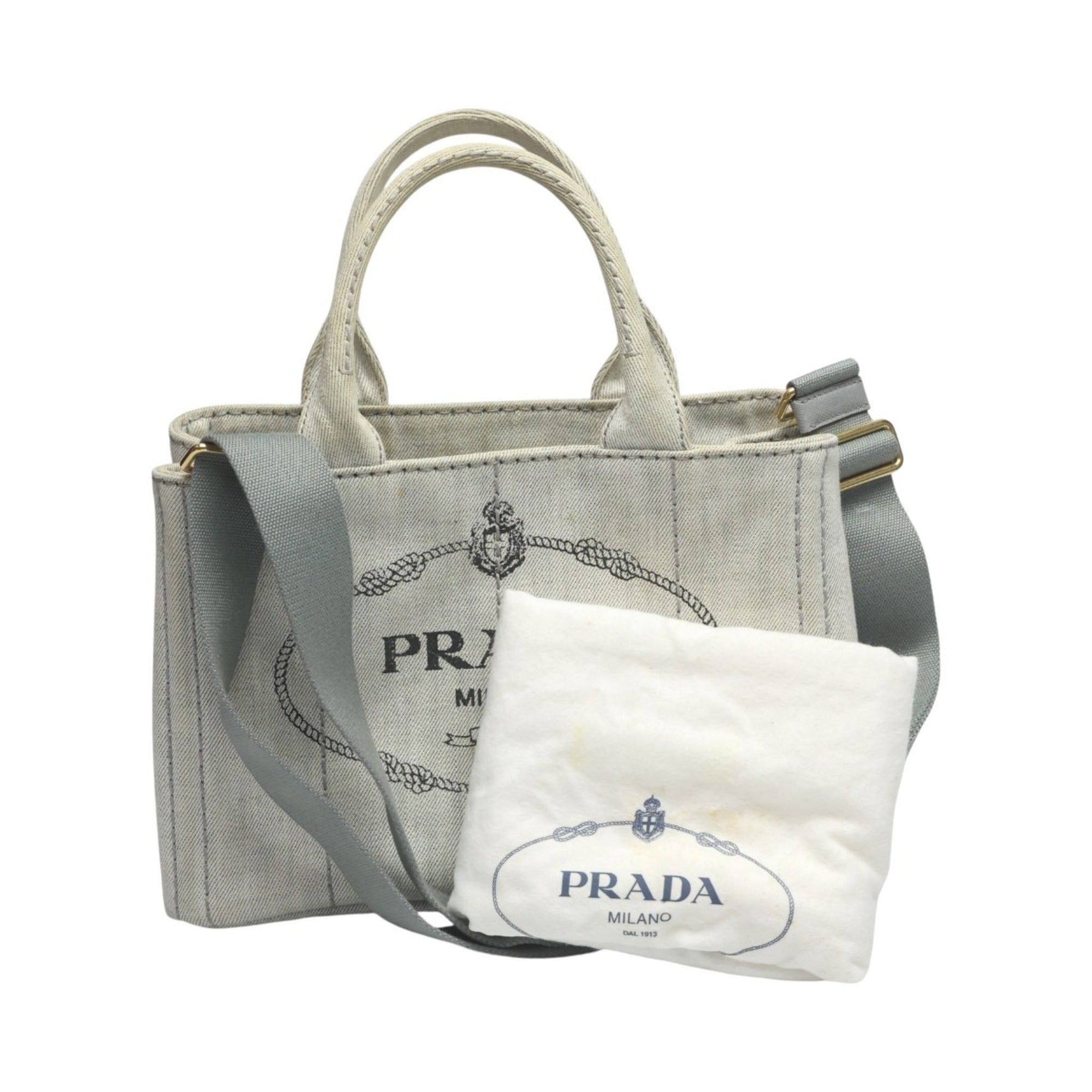 Prada White Canvas Tote Bag (Pre-Owned)