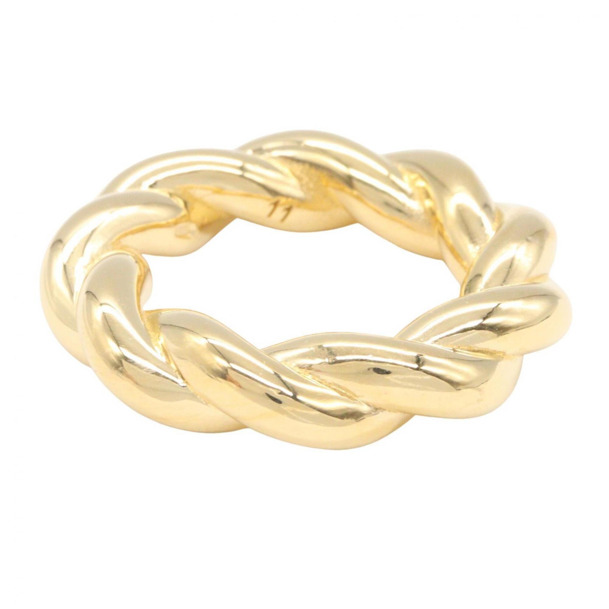 Bottega Veneta Gold Silver 925 Band Ring (Pre-Owned)
