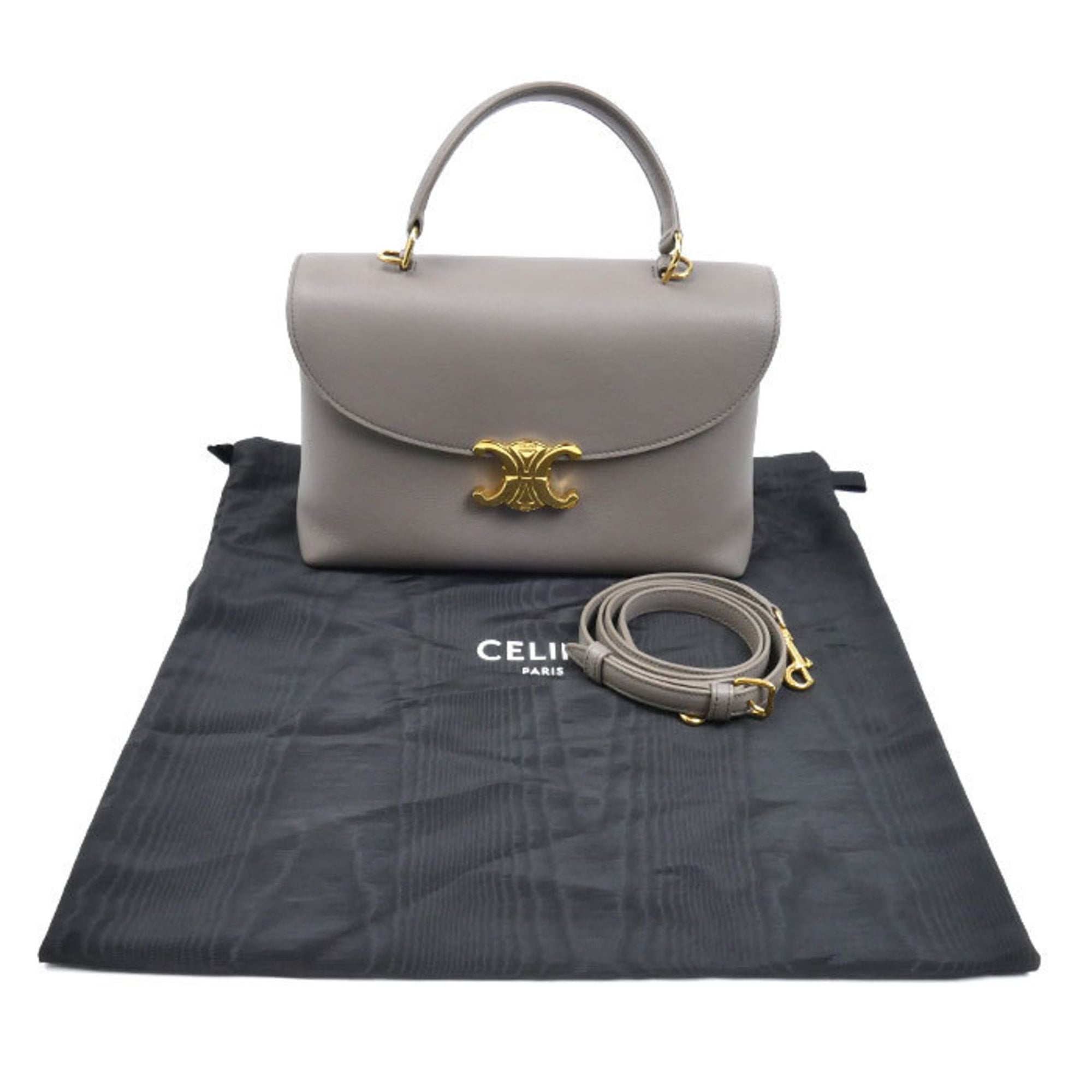 Celine Gold Leather Shoulder Bag (Pre-Owned)