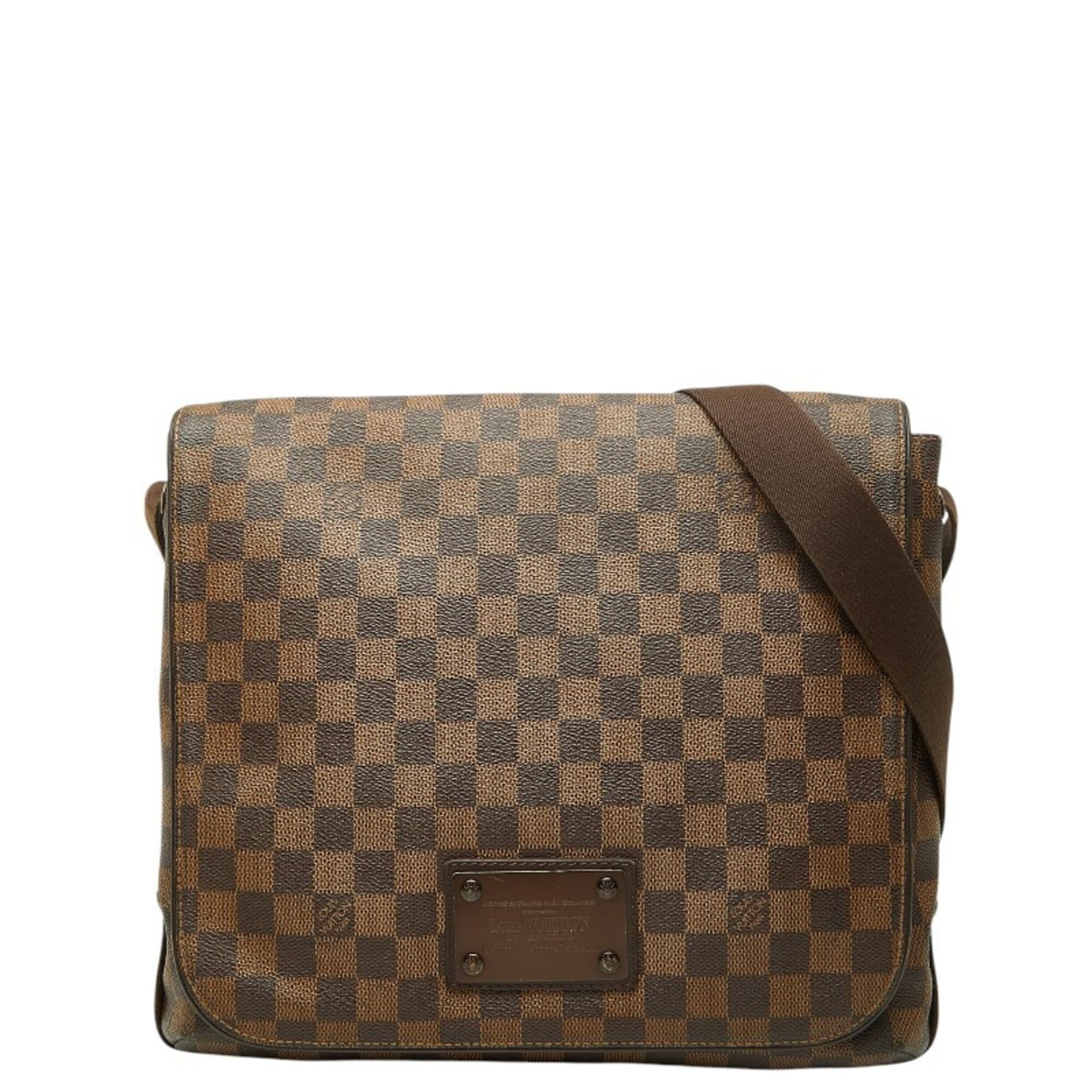 Louis Vuitton Brown Pvc Leather Messenger Bag Shoulder Bag (Pre-Owned)
