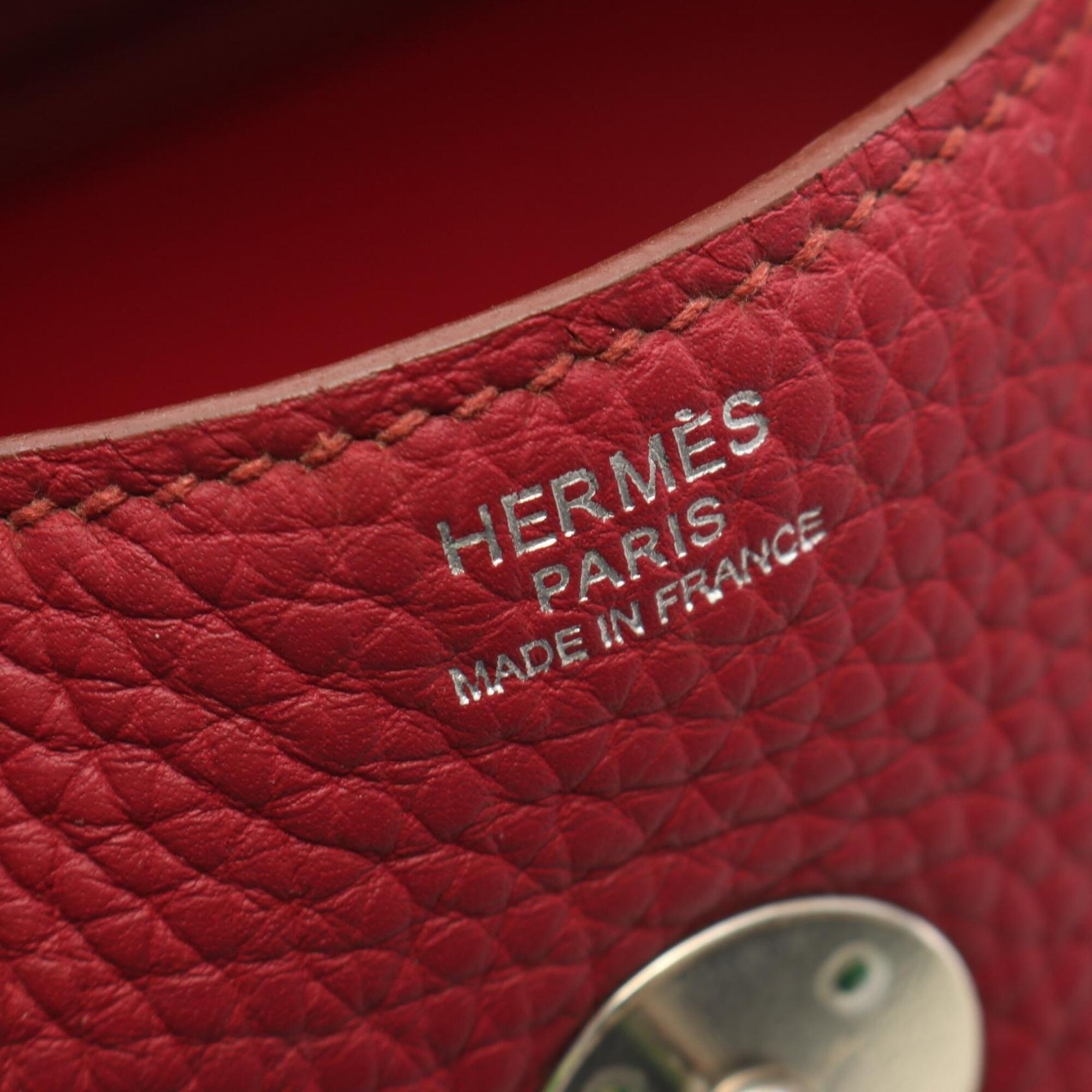 Hermes Bordeaux Tosca Taurillon Clemence Leather Handbag Shoulder Bag (Pre-Owned)