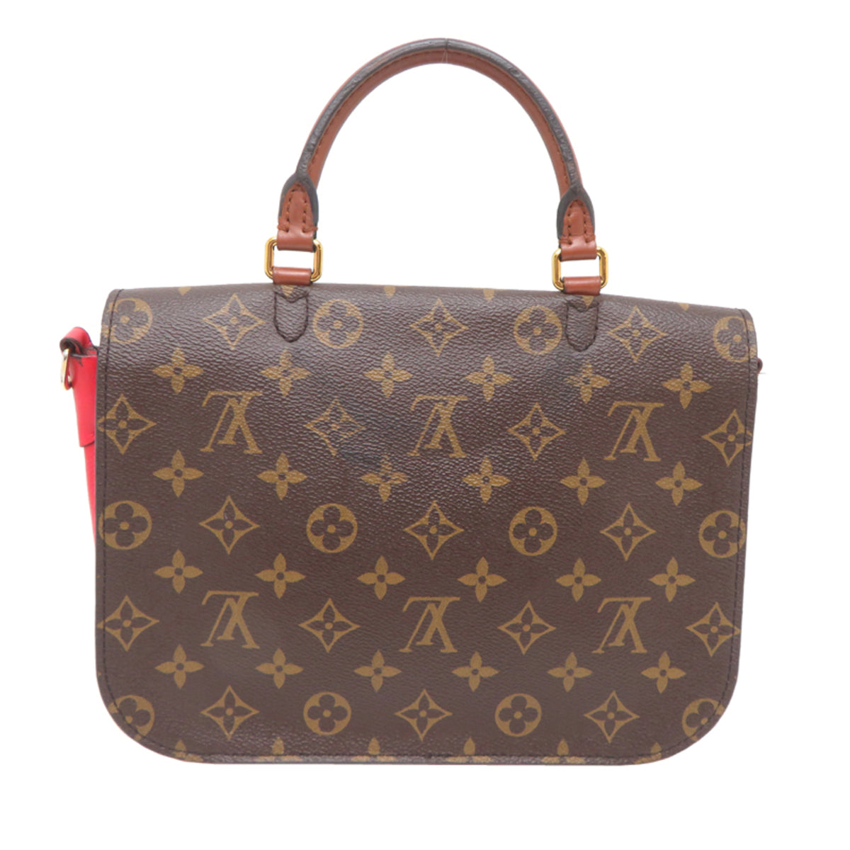 Louis Vuitton Brown Red Color Monogram Handbag (Pre-Owned)