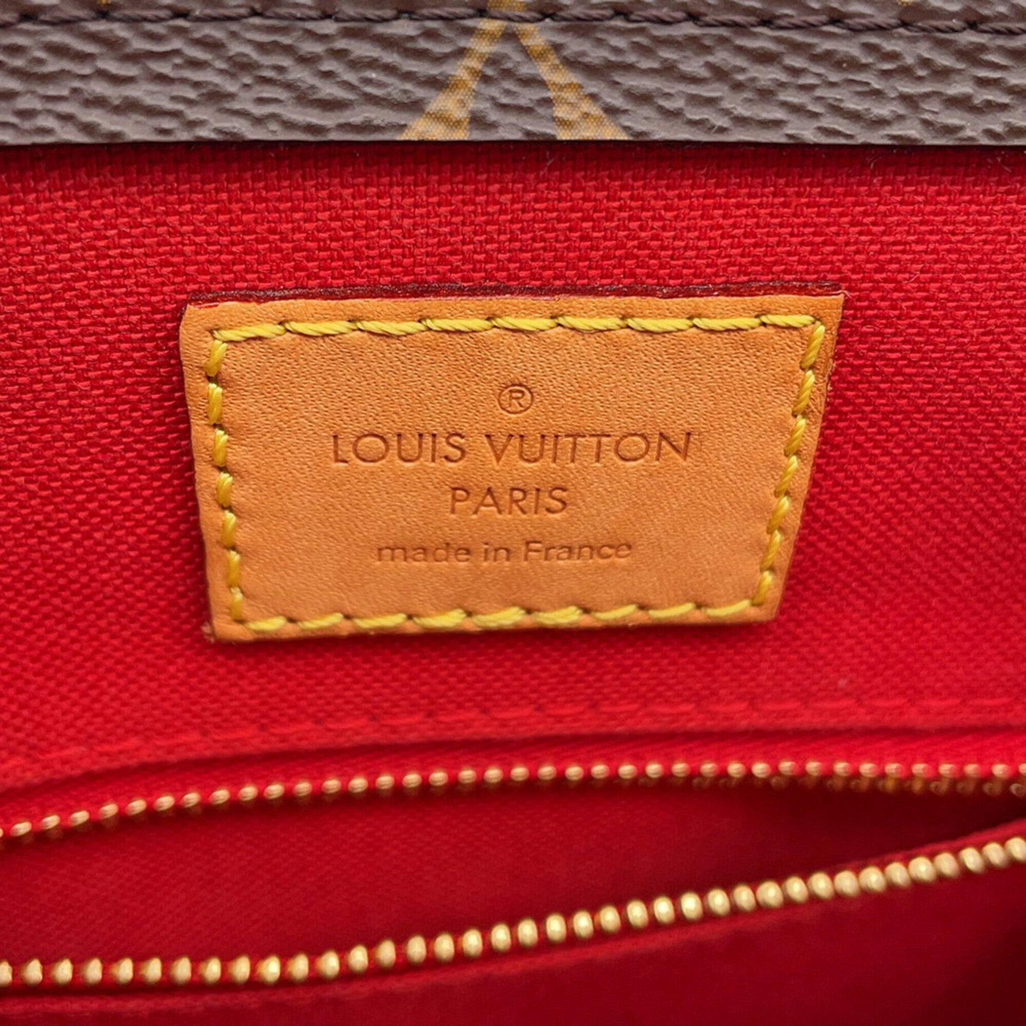 Louis Vuitton Brown Red Color Monogram Canvas Handbag Shoulder Bag (Pre-Owned)