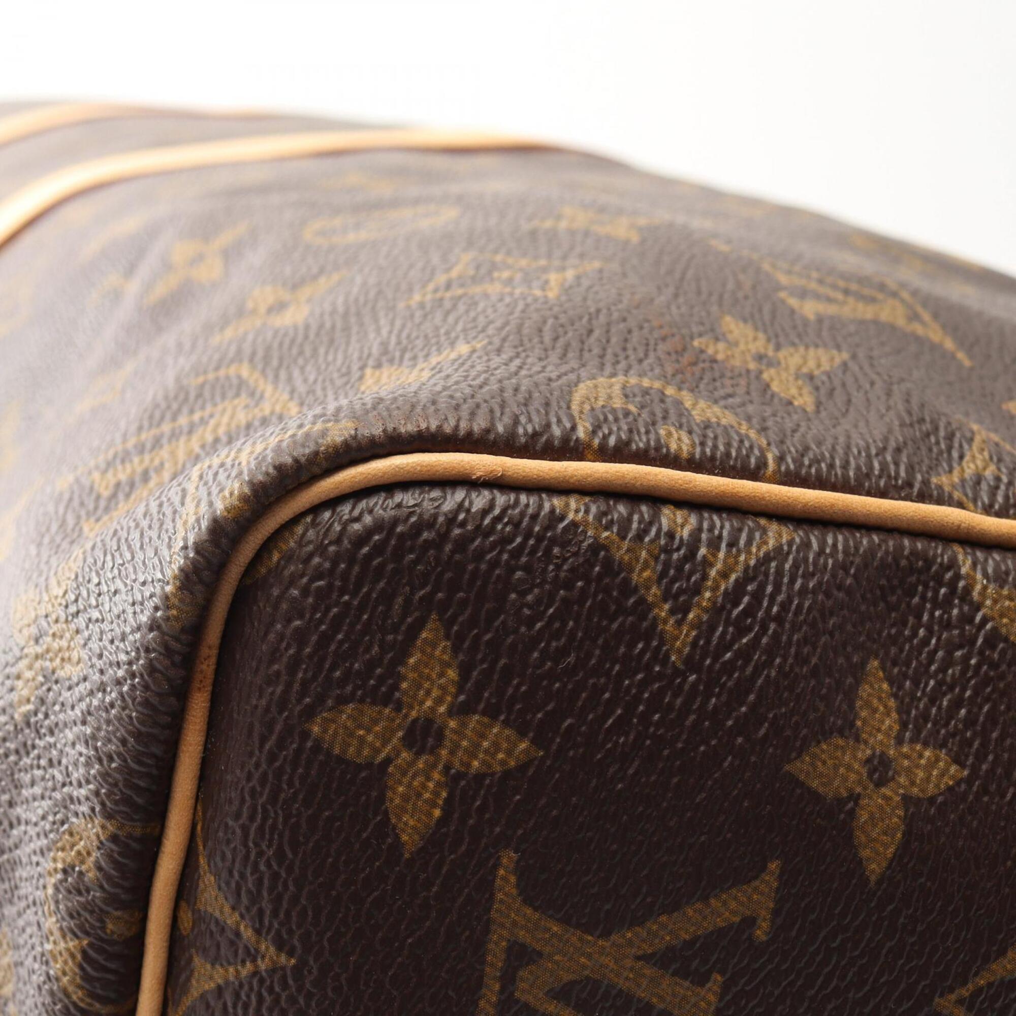 Louis Vuitton Brown Monogram Coated Canvas Leather Boston Bag Handbag (Pre-Owned)