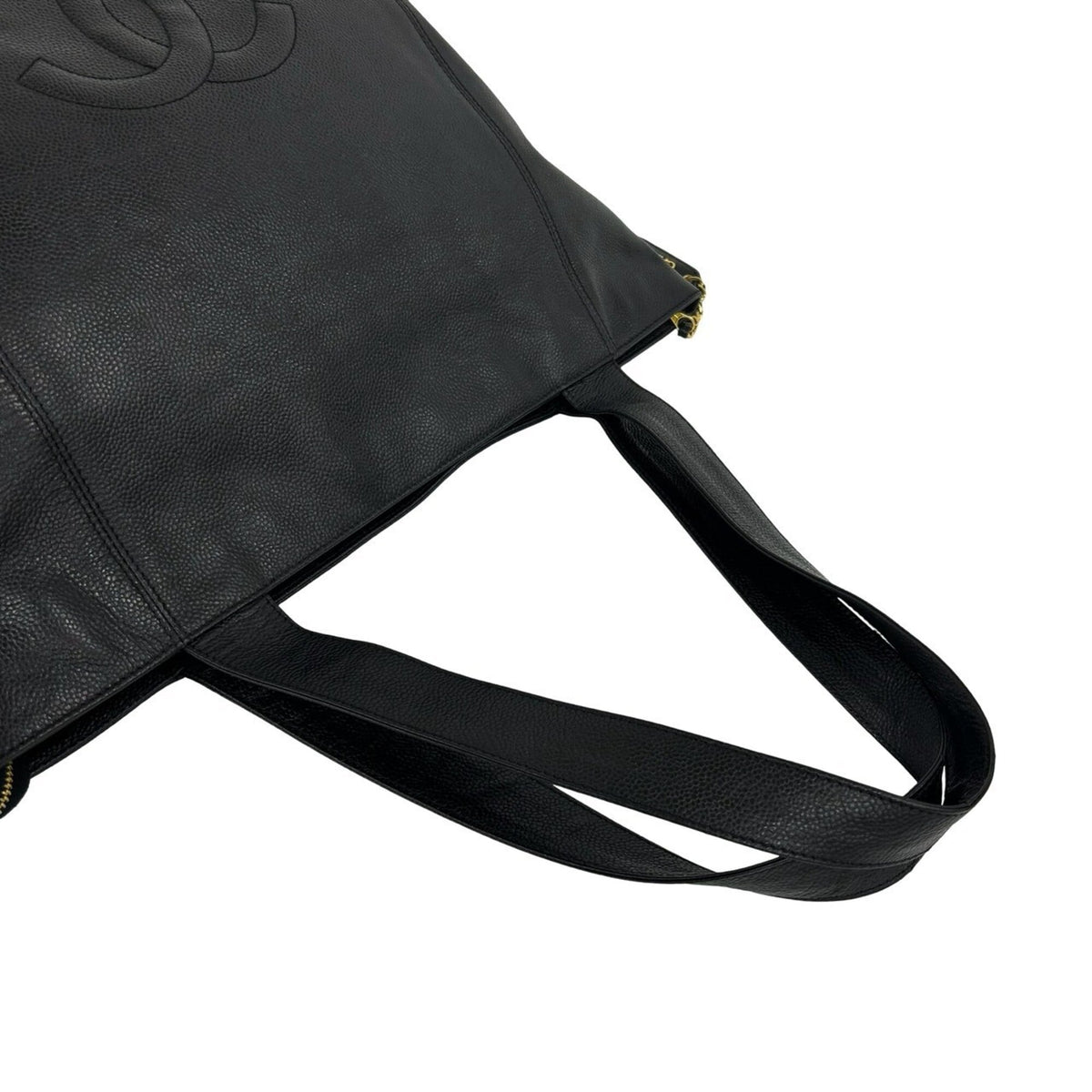 Chanel Black Grained Calfskin Handbag Tote Bag (Pre-Owned)