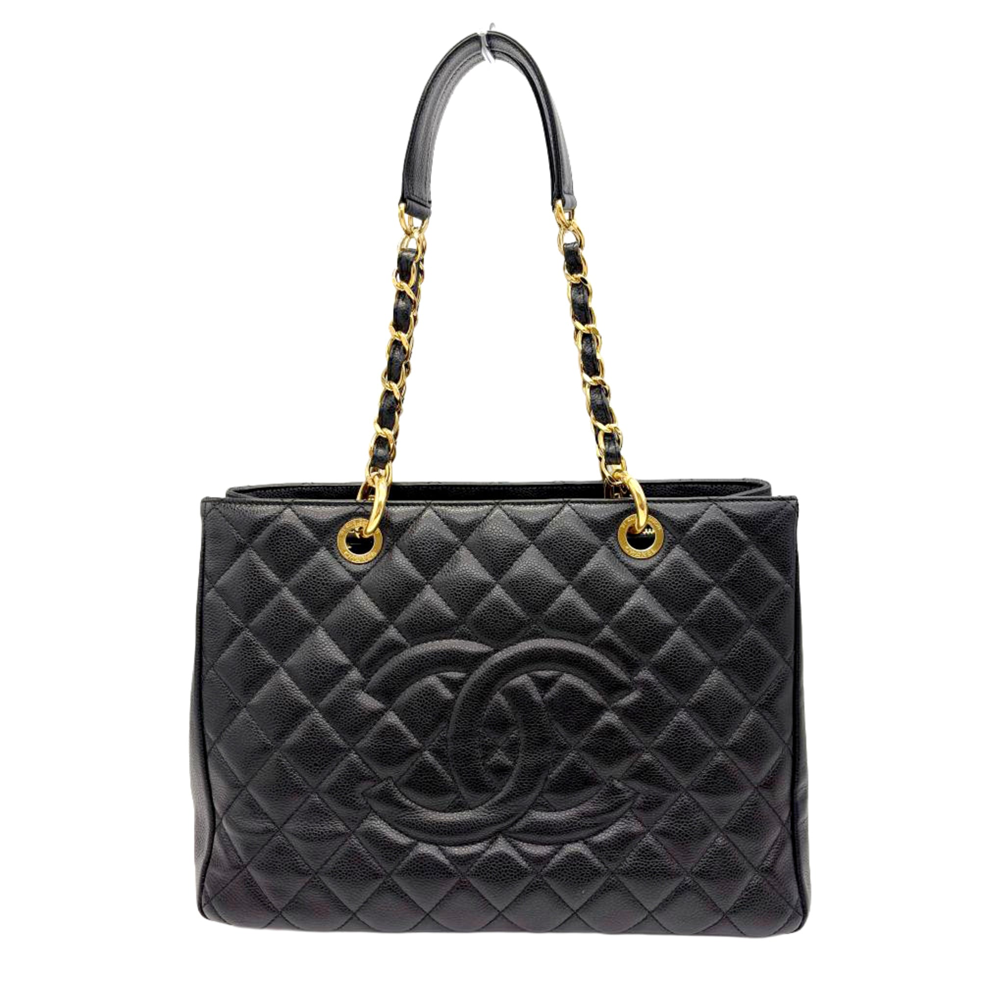 Chanel Black Grained Calfskin Tote Bag (Pre-Owned)