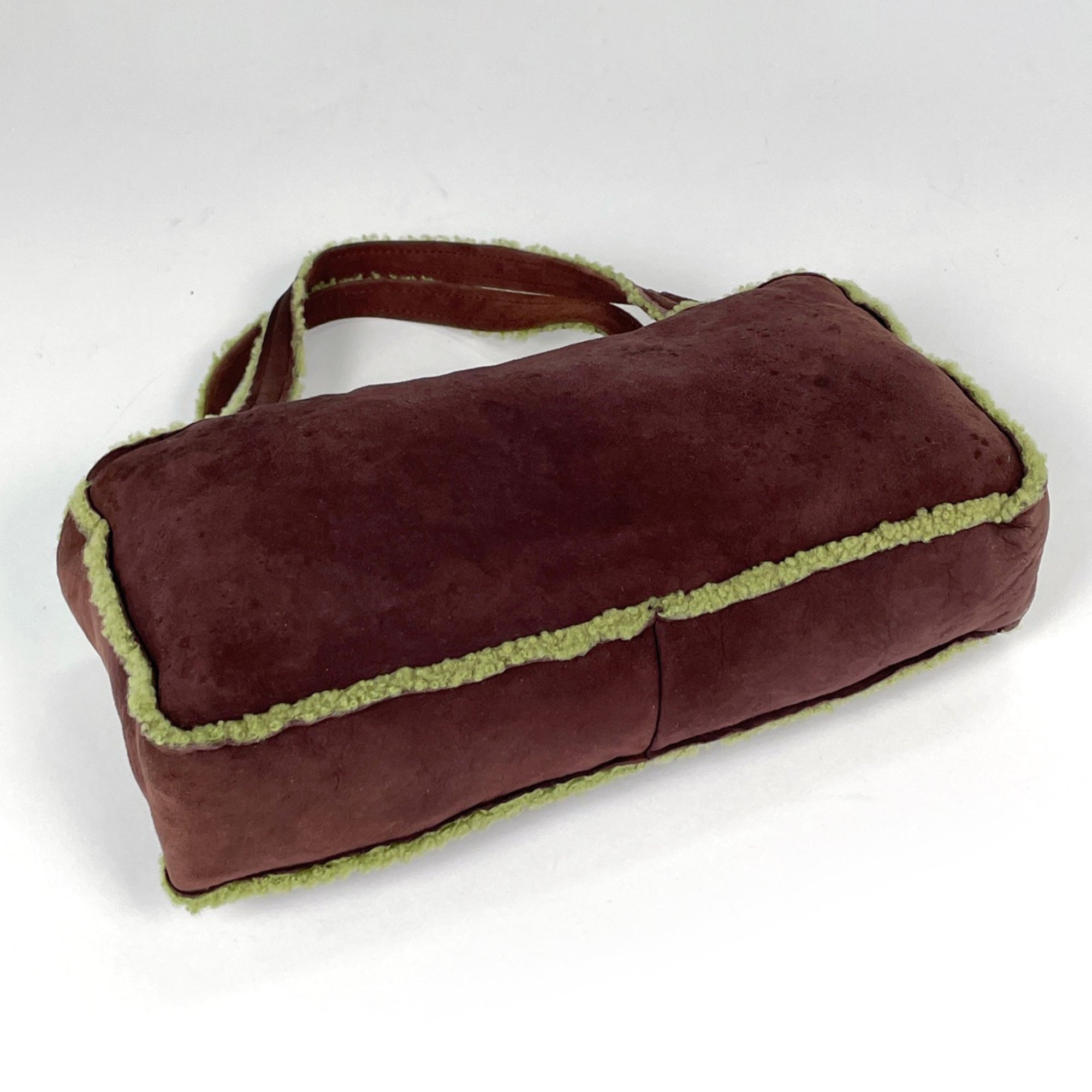 Chanel Brown Green Suede Handbag (Pre-Owned)