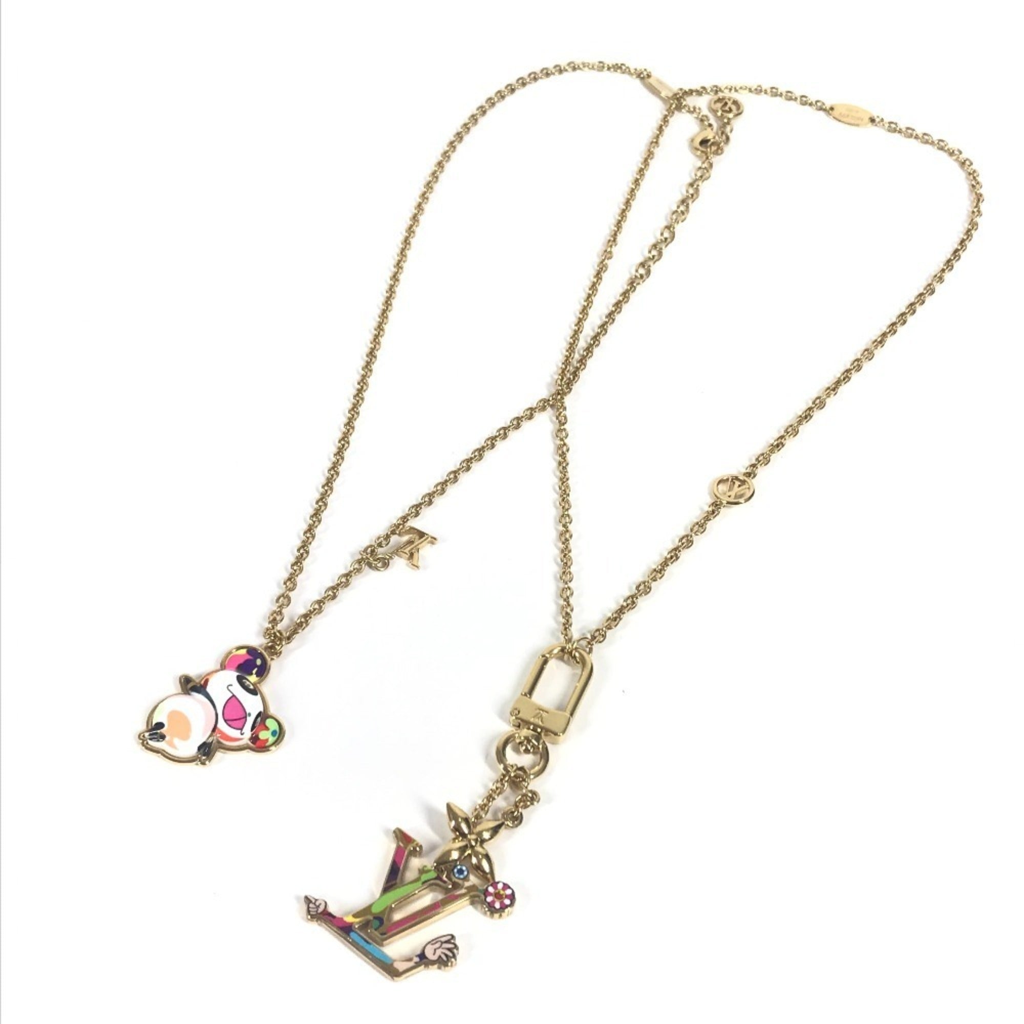 Louis Vuitton Gold Multi-Color Metal Necklace (Pre-Owned)
