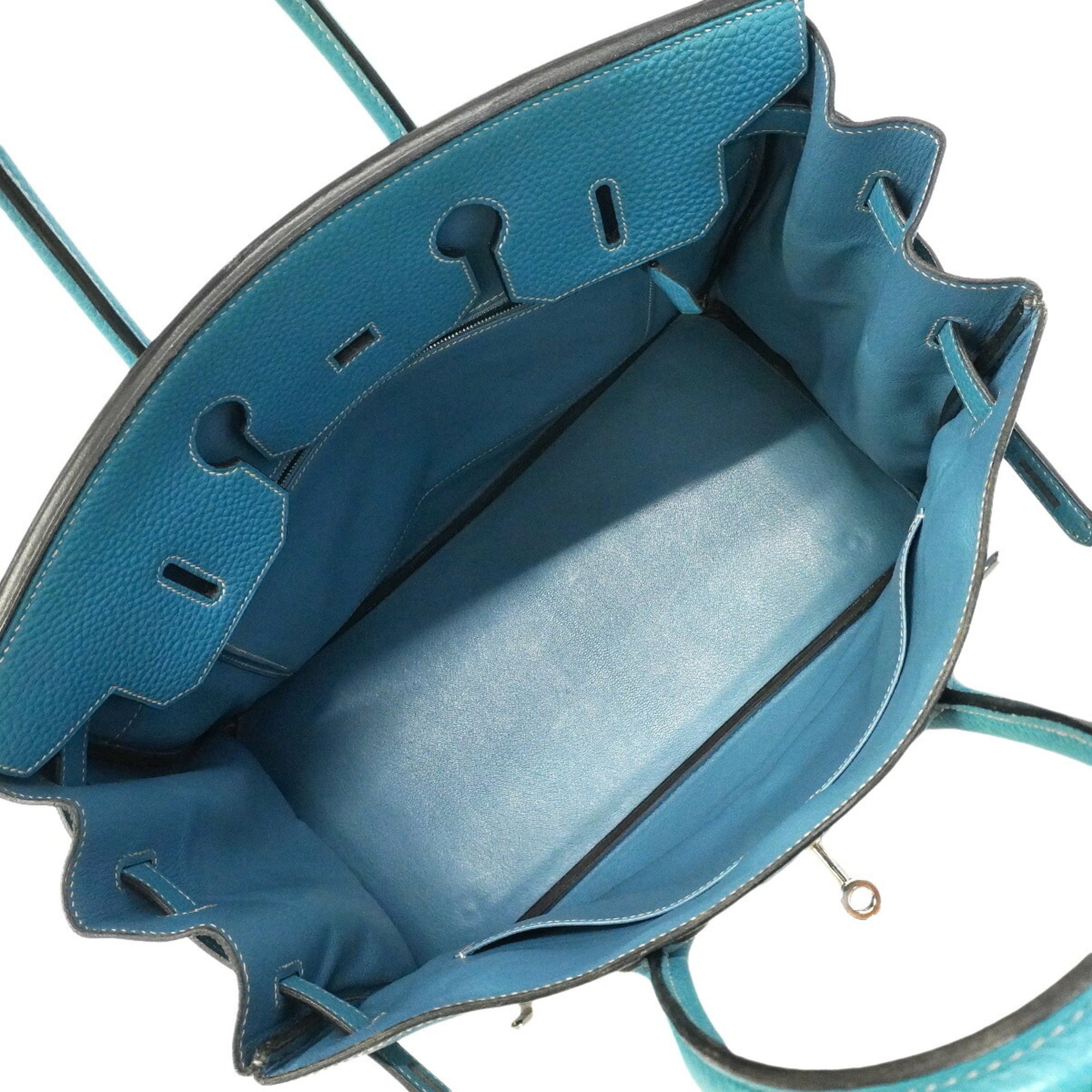 Hermes Blue Jean Togo Leather Handbag (Pre-Owned)