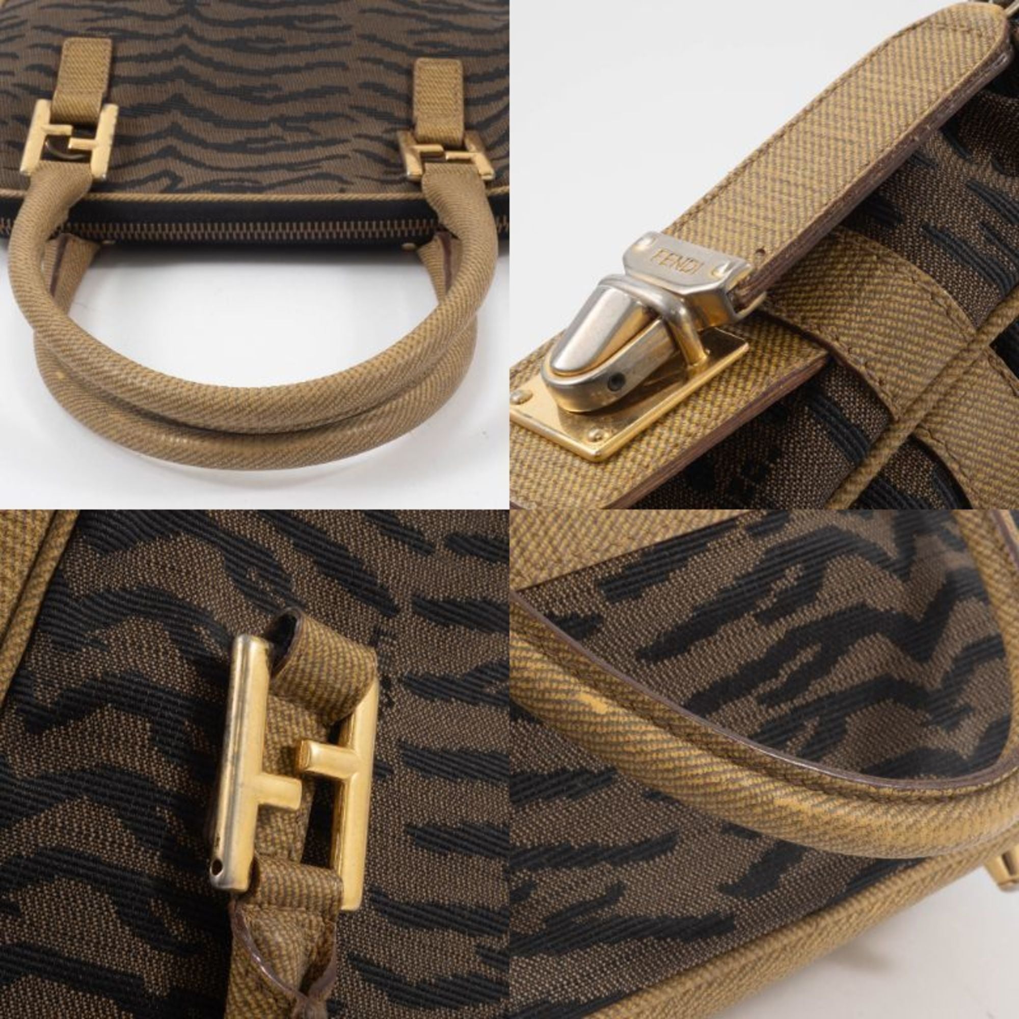 Fendi Brown Canvas Shoulder Bag (Pre-Owned)