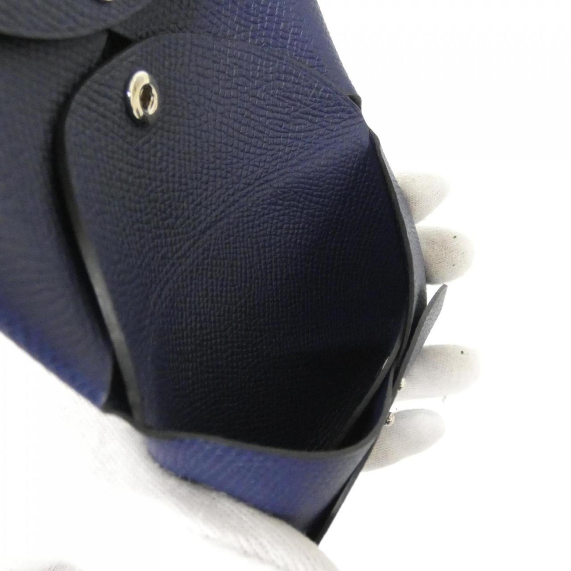 Hermes Blue Navy Epsom Leather Coin Purse/Coin Case (Pre-Owned)