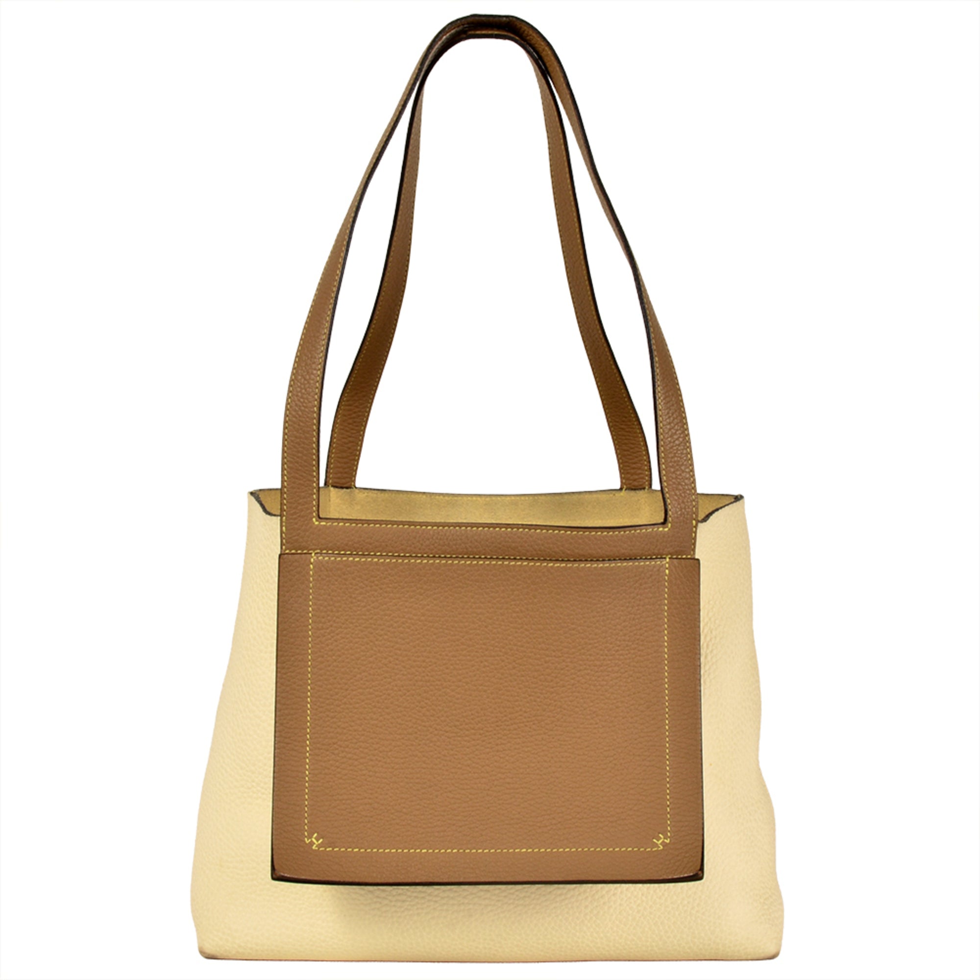 Hermes White Taurillon Clemence Leather Tote Bag (Pre-Owned)