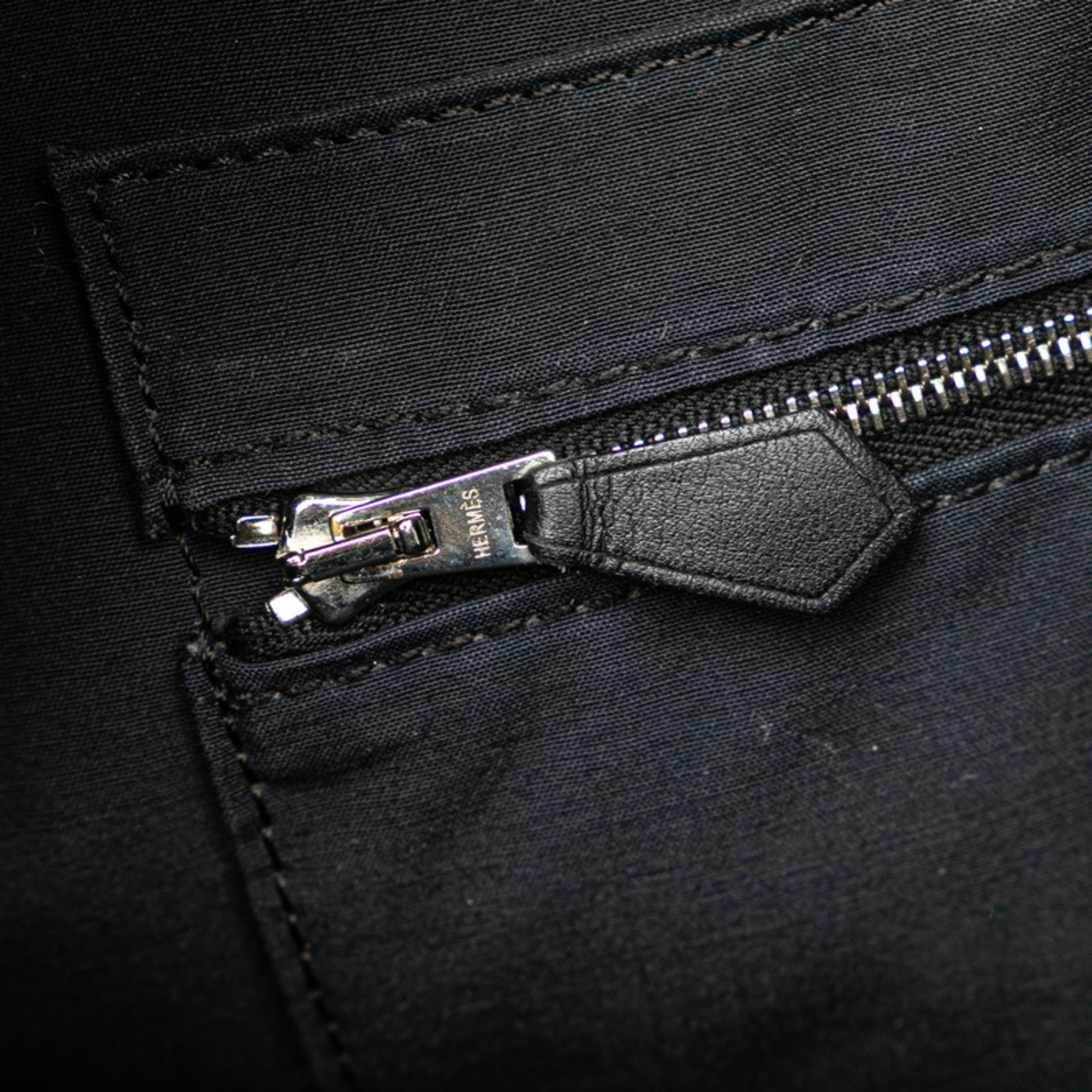 Hermes Acapulco Black Toile Chevron Backpack (Pre-Owned)