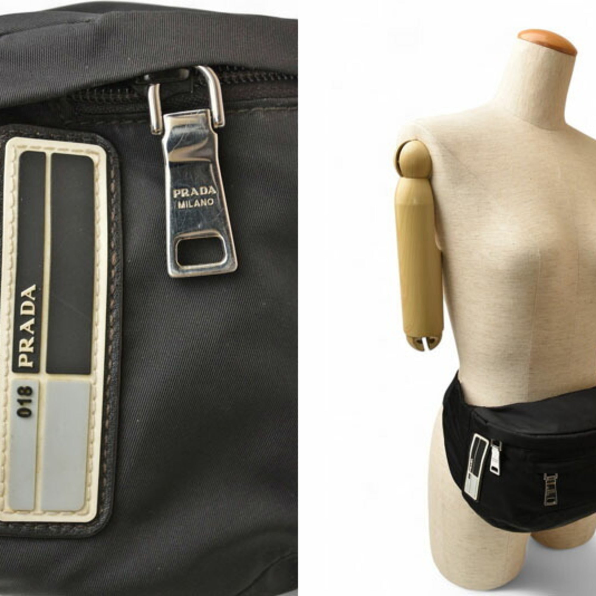 Prada Black Nero Nylon Fanny Pack Pouch (Pre-Owned)