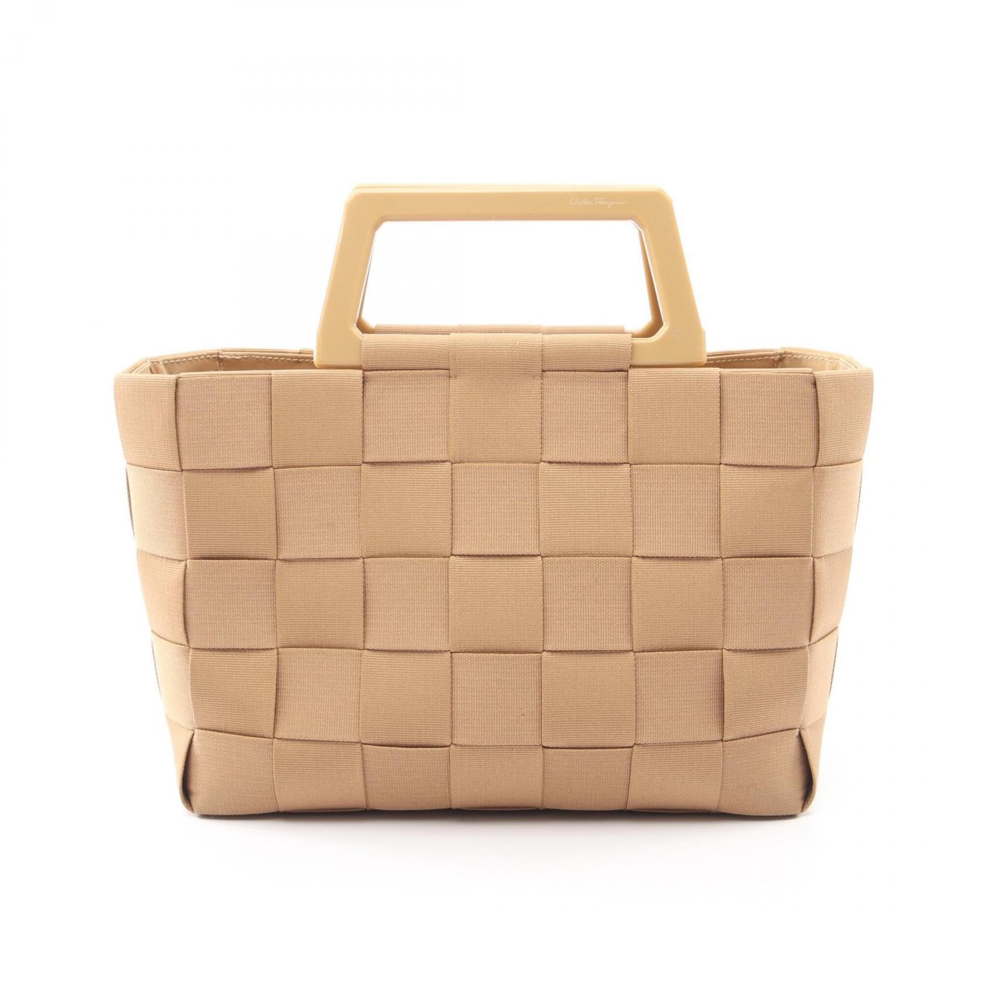 Salvatore Ferragamo Beige Fabric Handbag (Pre-Owned)