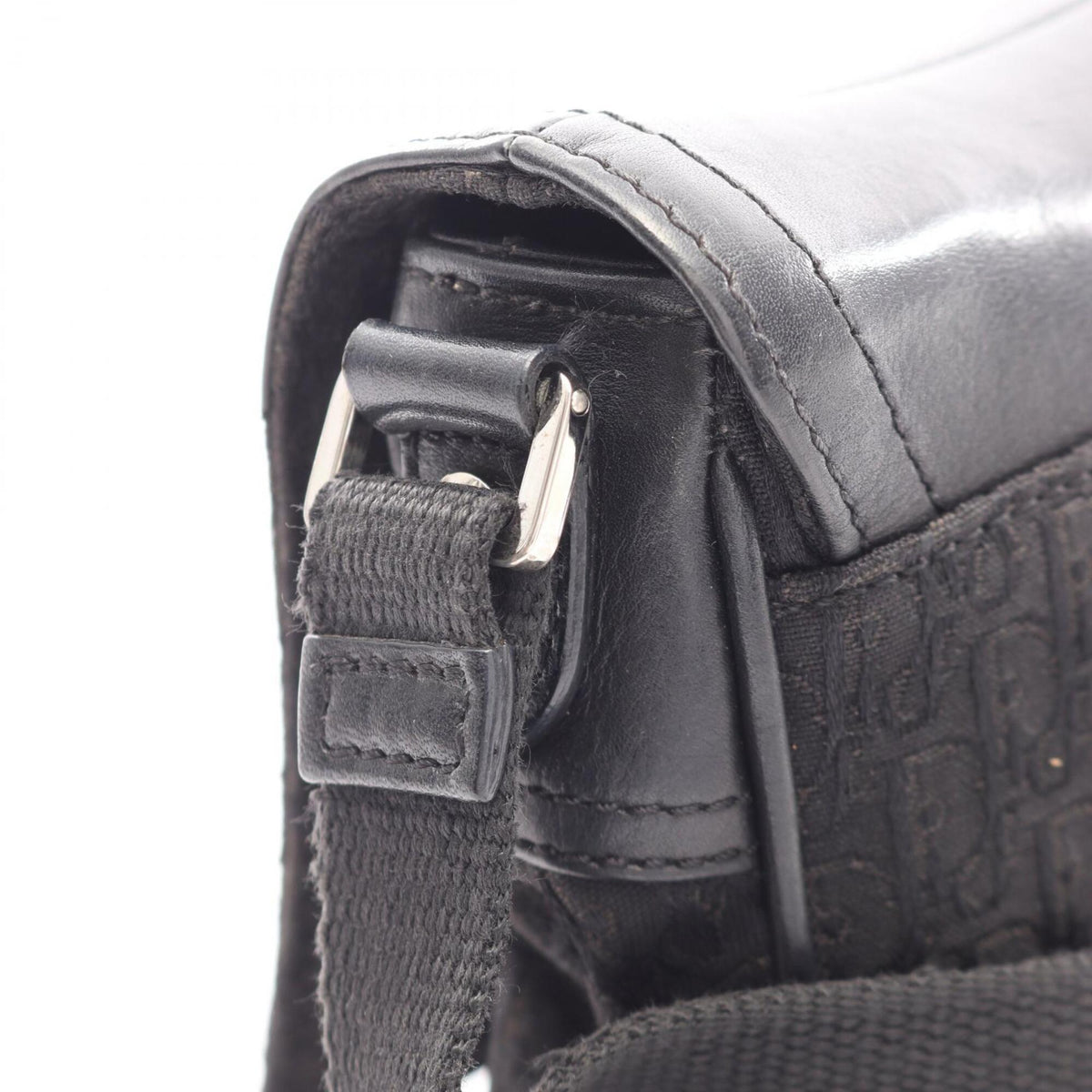 Christian Dior Black Canvas Leather Handbag Shoulder Bag (Pre-Owned)