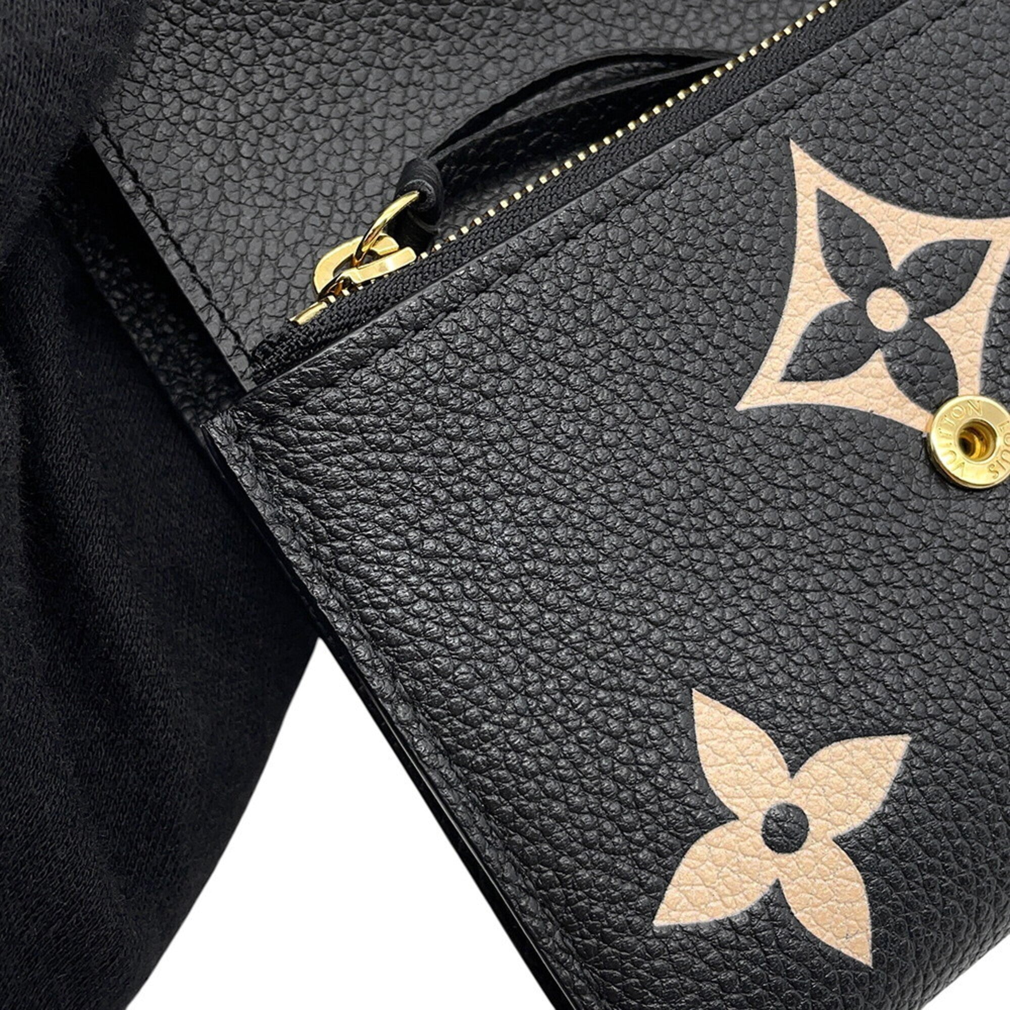 Louis Vuitton Beige Black Noir Monogram Empreinte Wallet (Tri-Fold) (Pre-Owned)