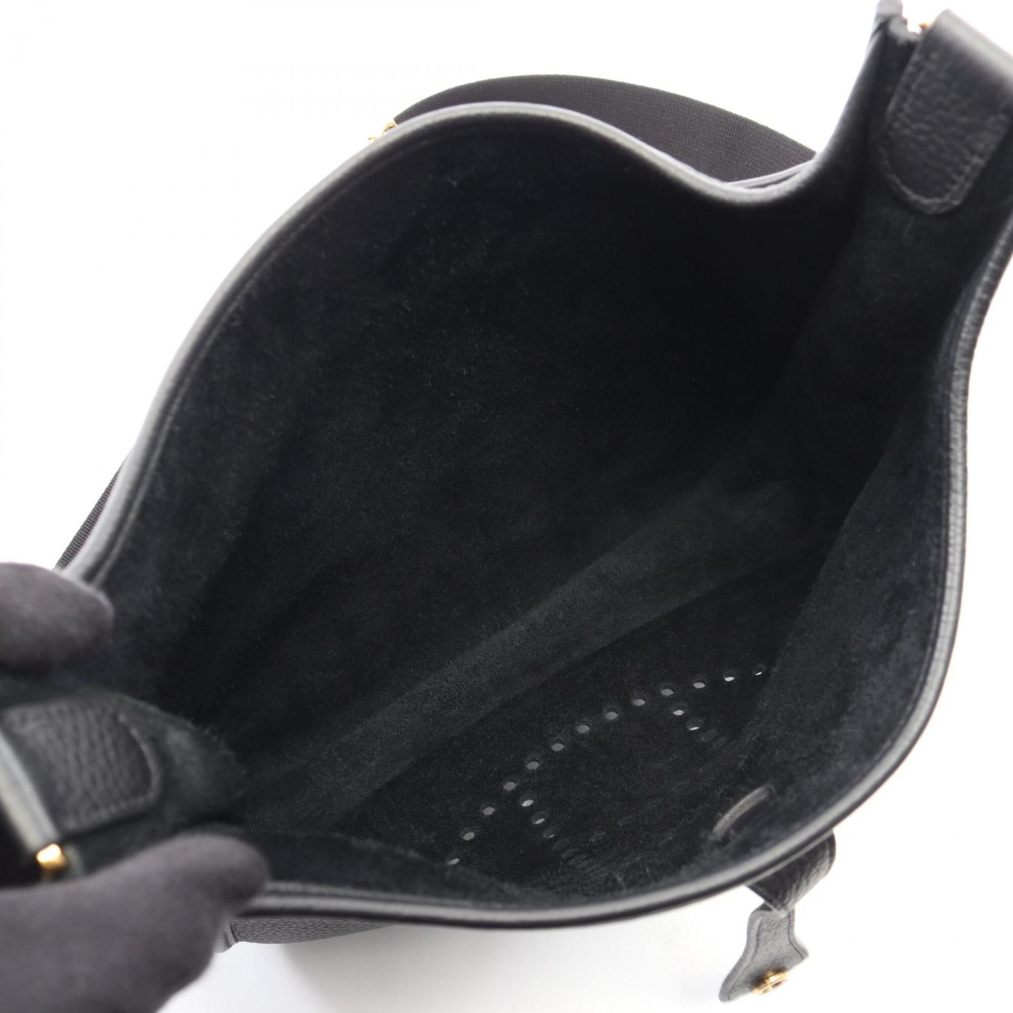 Hermes Black Taurillon Clemence Leather Leather Handbag Shoulder Bag (Pre-Owned)