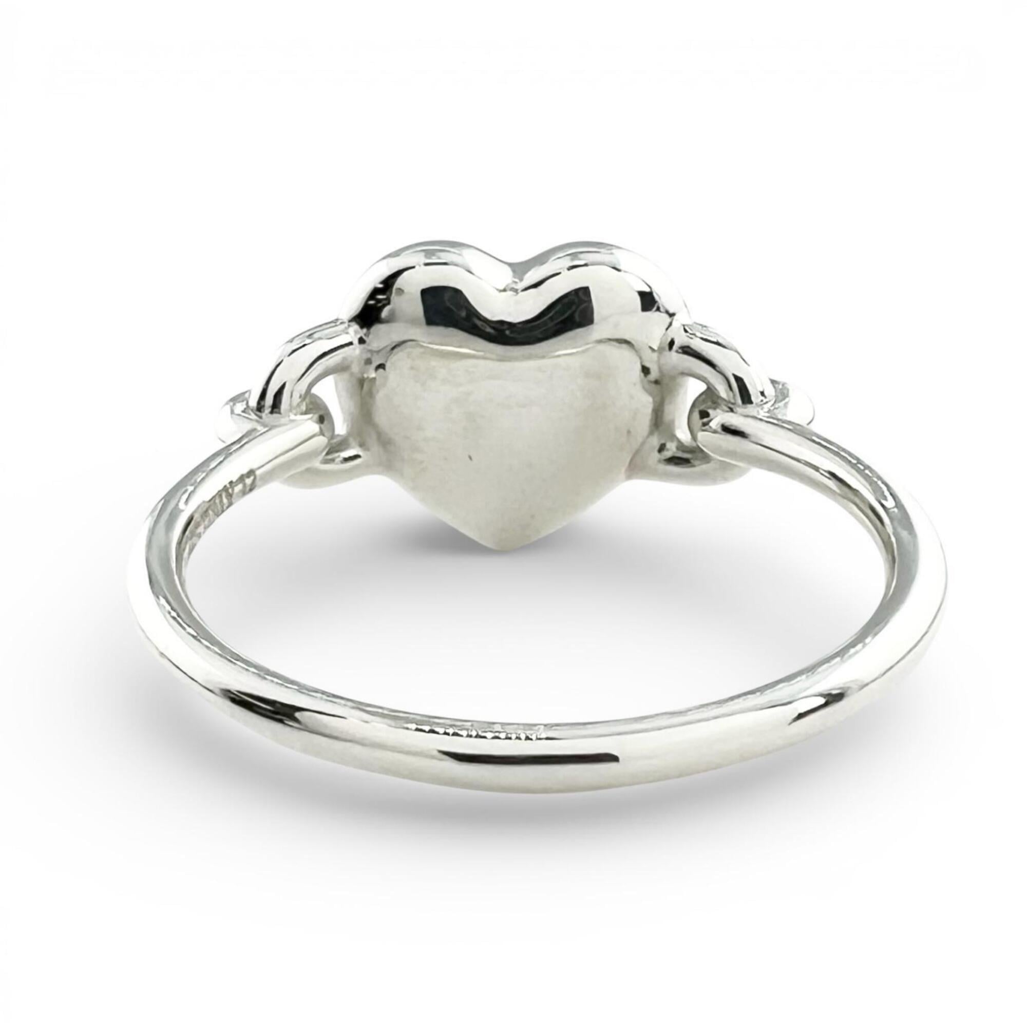 Tiffany Heart Silver Silver 925 Band Ring (Pre-Owned)