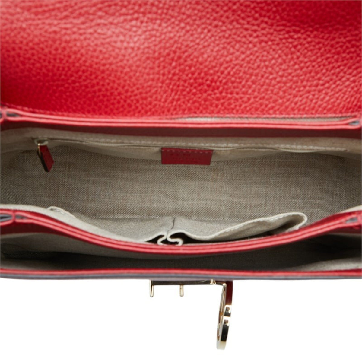 Gucci Red Color Leather Handbag Shoulder Bag (Pre-Owned)