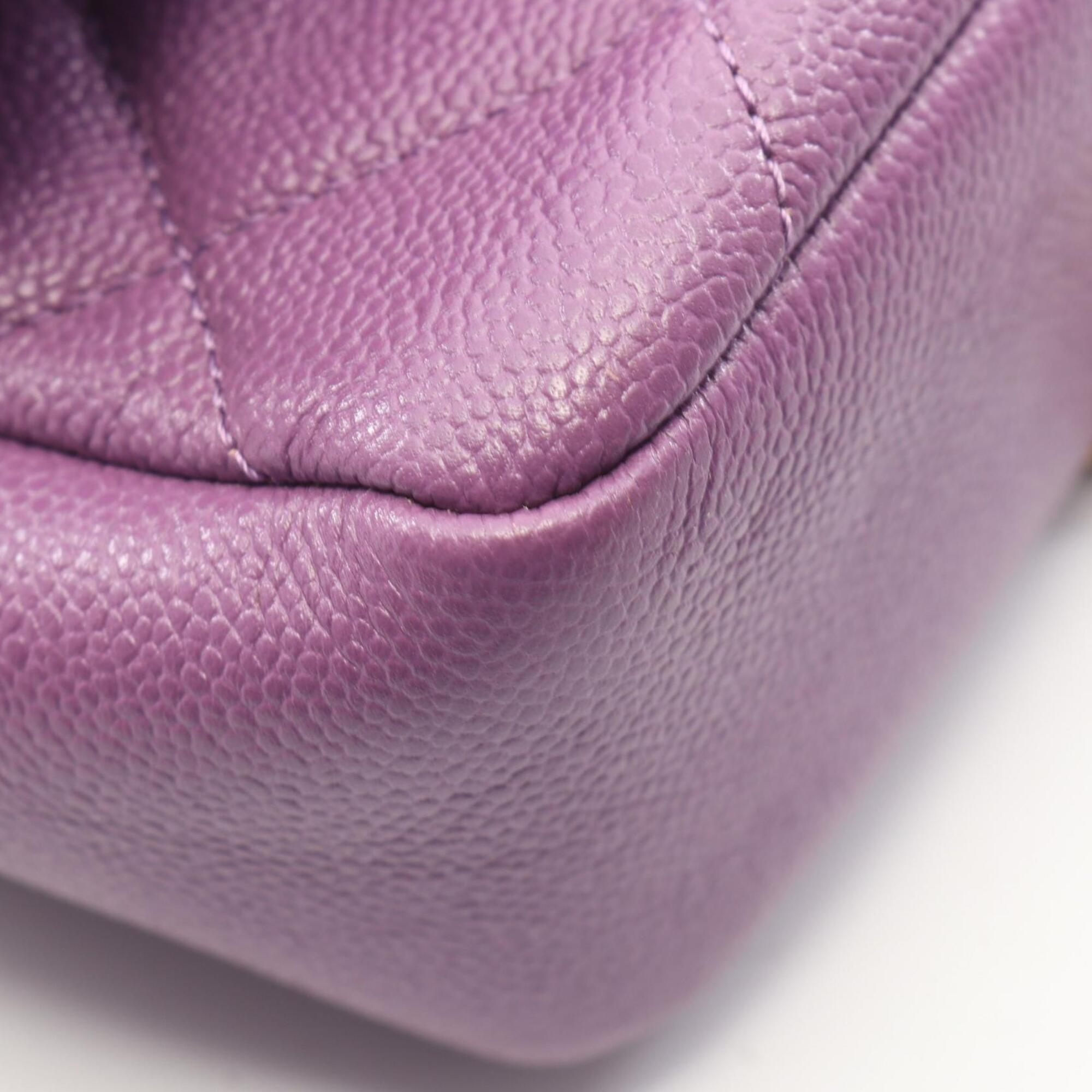 Chanel Purple Grained Calfskin Handbag Shoulder Bag (Pre-Owned)